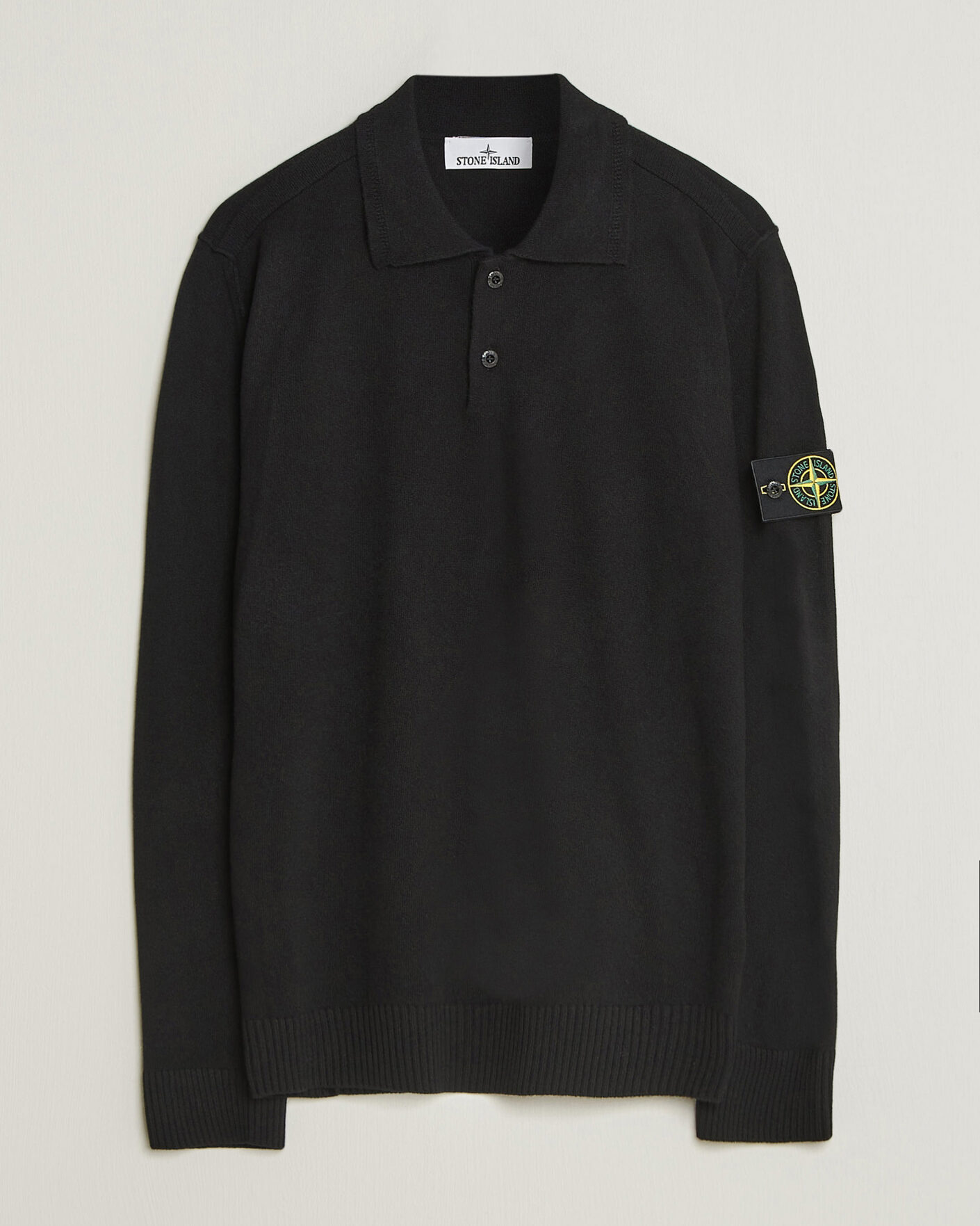Herre | Gensere | Stone Island | Knitted Geelong Wool Polo Black