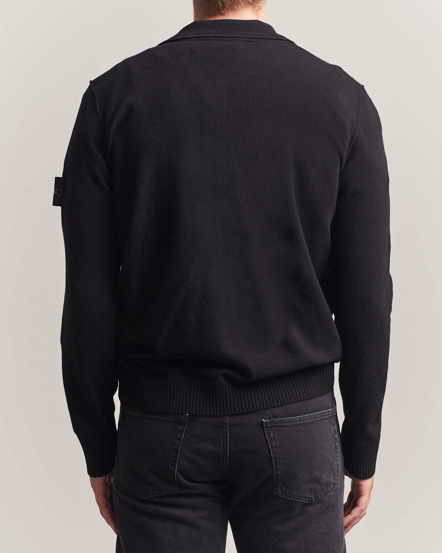 Herre | Gensere | Stone Island | Knitted Geelong Wool Polo Black
