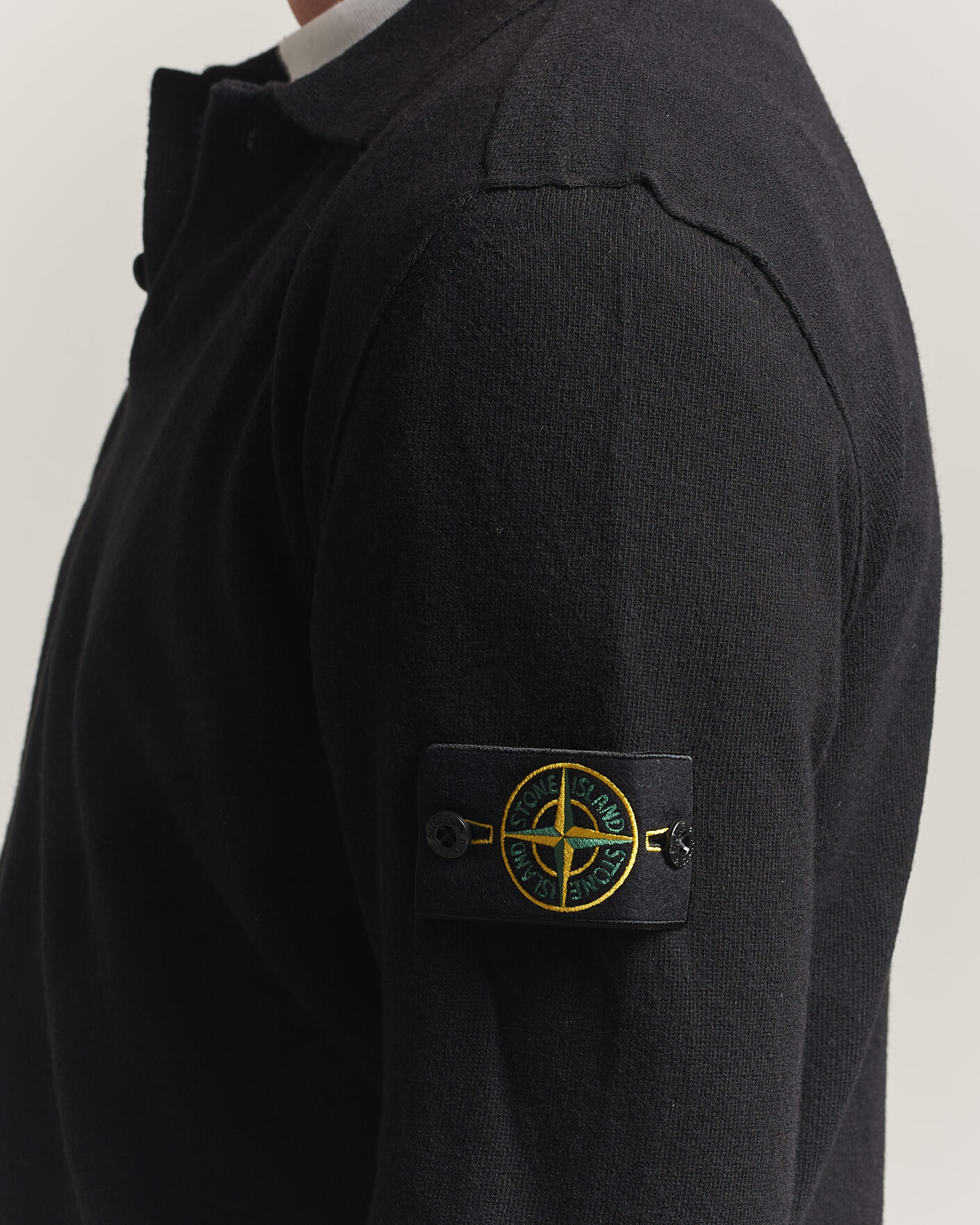 Herre | Gensere | Stone Island | Knitted Geelong Wool Polo Black