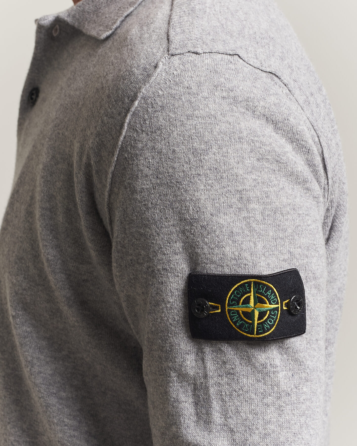 Herre | Gensere | Stone Island | Knitted Geelong Wool Polo Grey Melange
