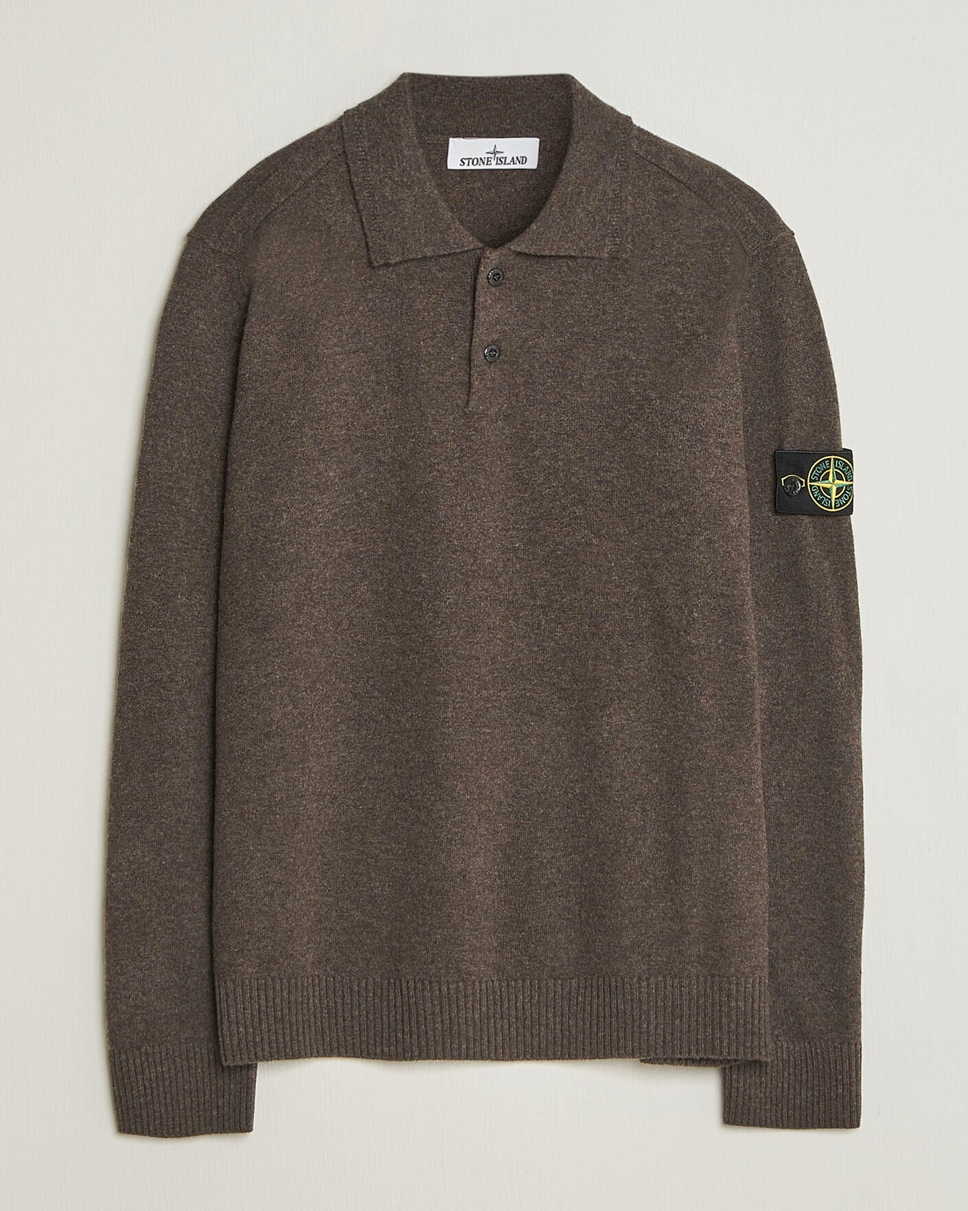 Herre | Gensere | Stone Island | Knitted Geelong Wool Polo Melange Lead
