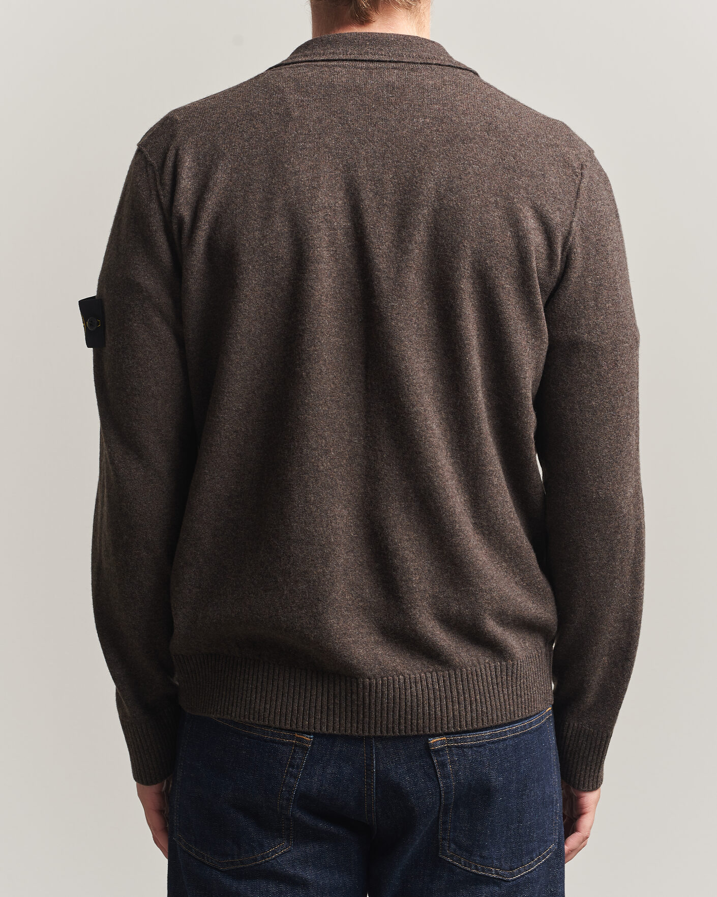 Herre | Gensere | Stone Island | Knitted Geelong Wool Polo Melange Lead