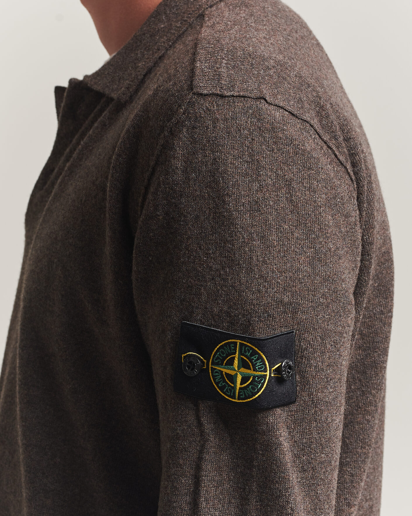 Herre | Gensere | Stone Island | Knitted Geelong Wool Polo Melange Lead