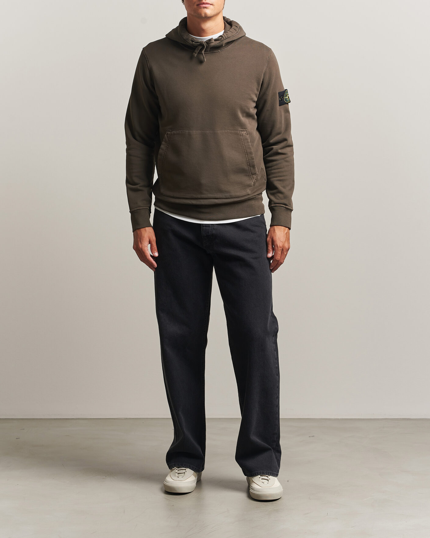 Herre | Gensere | Stone Island | Garment Dyed Fleece Hood Coal Grey