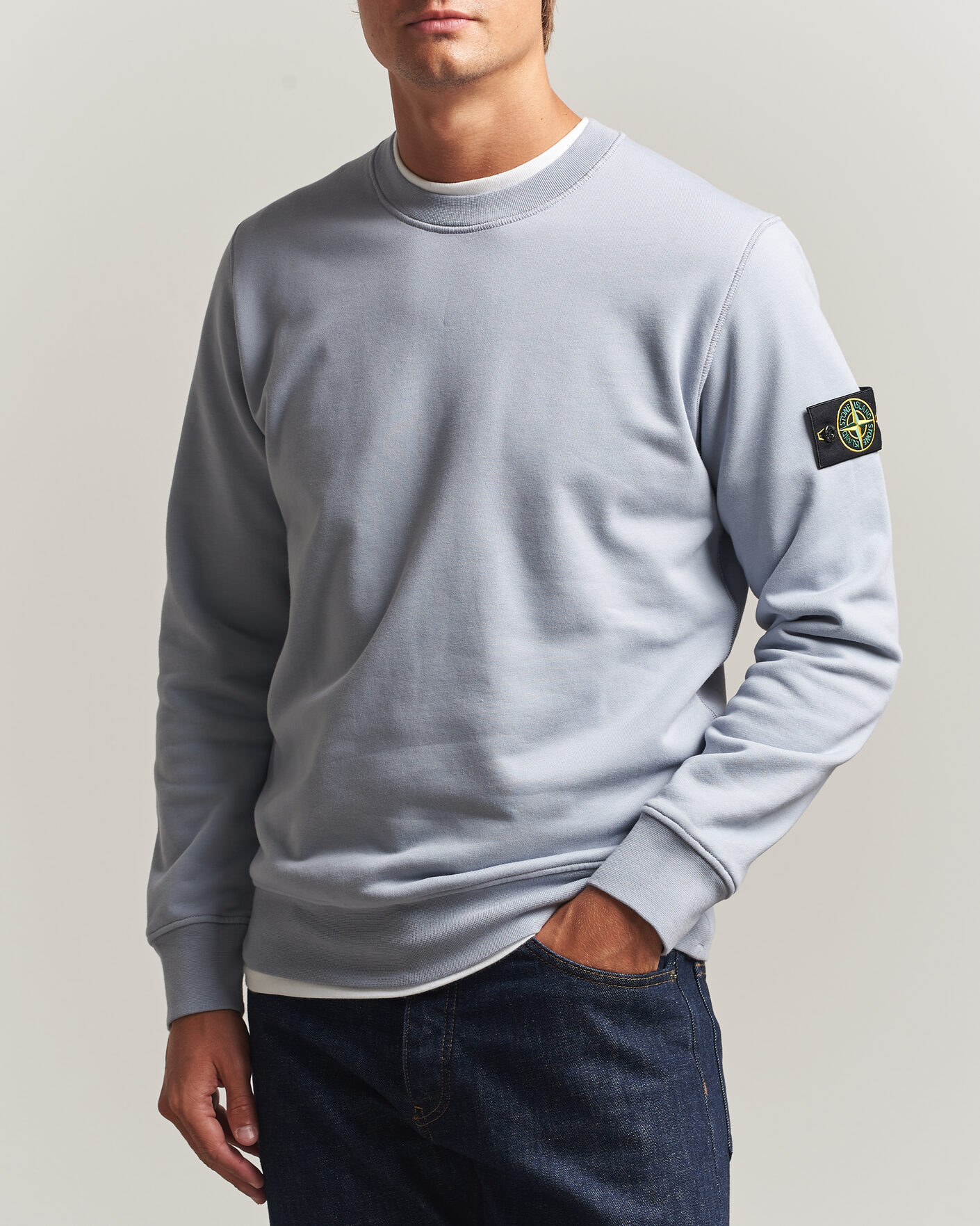 Herre | Gensere | Stone Island | Garment Dyed Fleece Sweatshirt Ash Grey