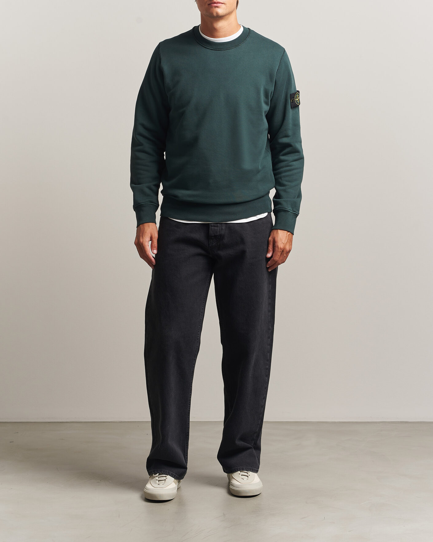 Herre | Gensere | Stone Island | Garment Dyed Fleece Sweatshirt Dark Green