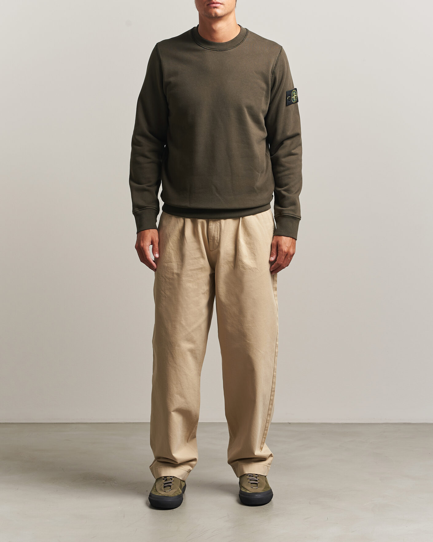Herre | Gensere | Stone Island | Garment Dyed Fleece Sweatshirt Coal Grey