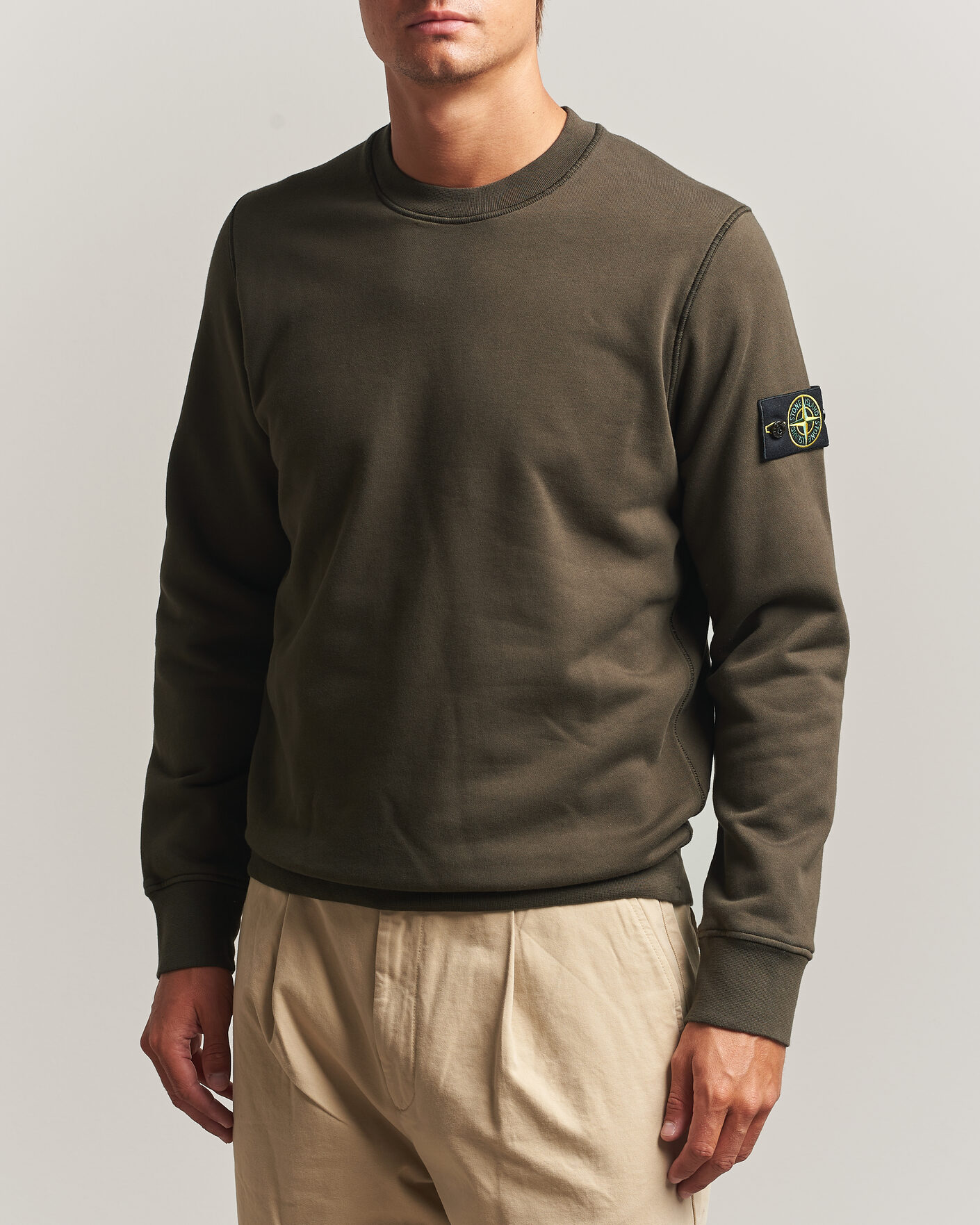 Herre | Gensere | Stone Island | Garment Dyed Fleece Sweatshirt Coal Grey