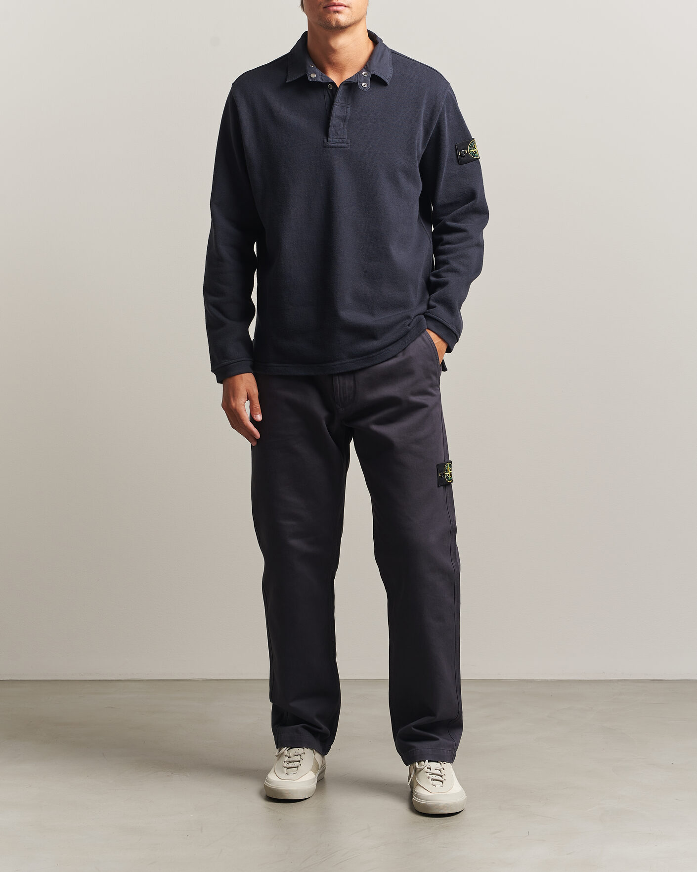 Herre | Gensere | Stone Island | Heavy Cotton Jersey Polo Blue Navy