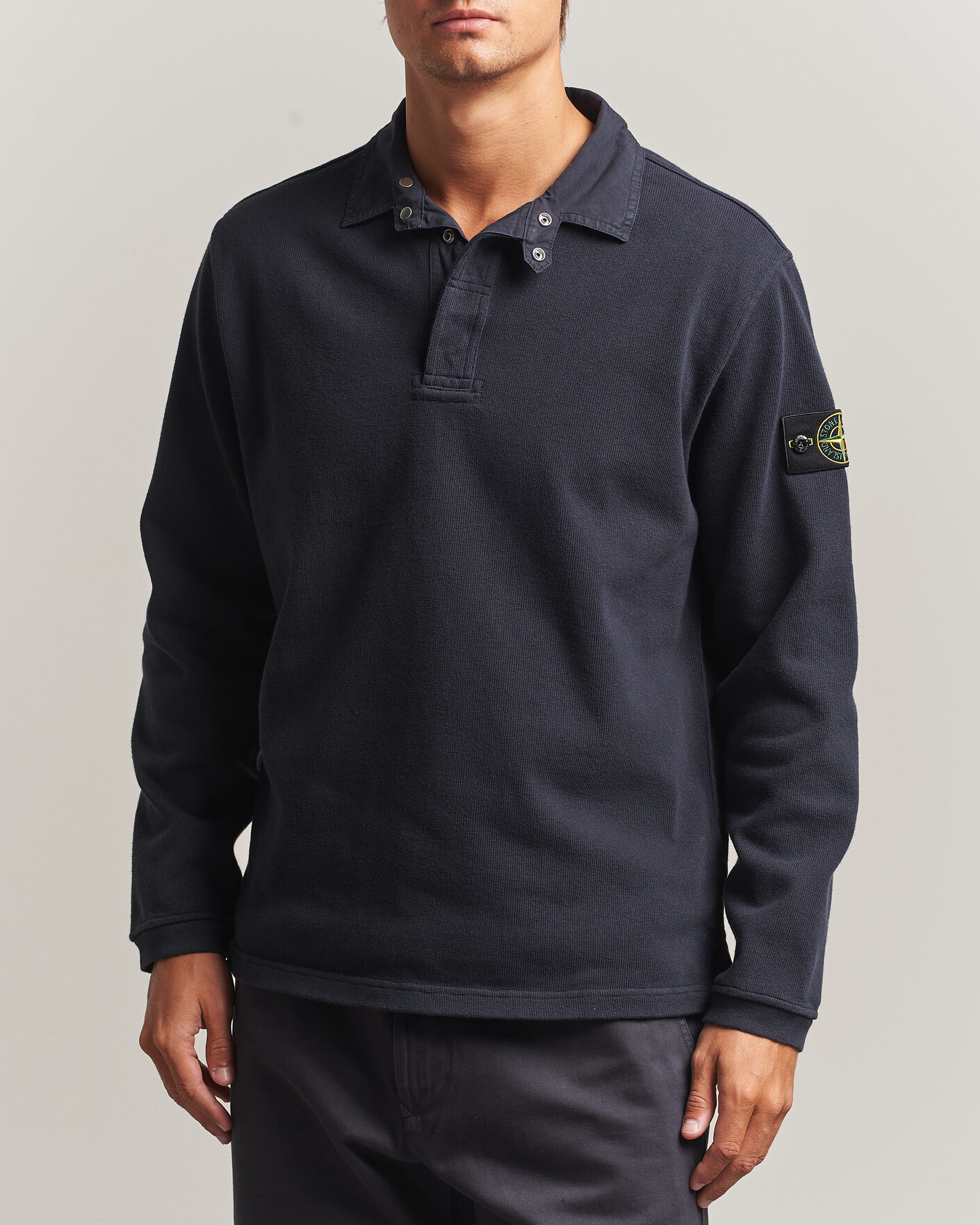 Herre | Gensere | Stone Island | Heavy Cotton Jersey Polo Blue Navy