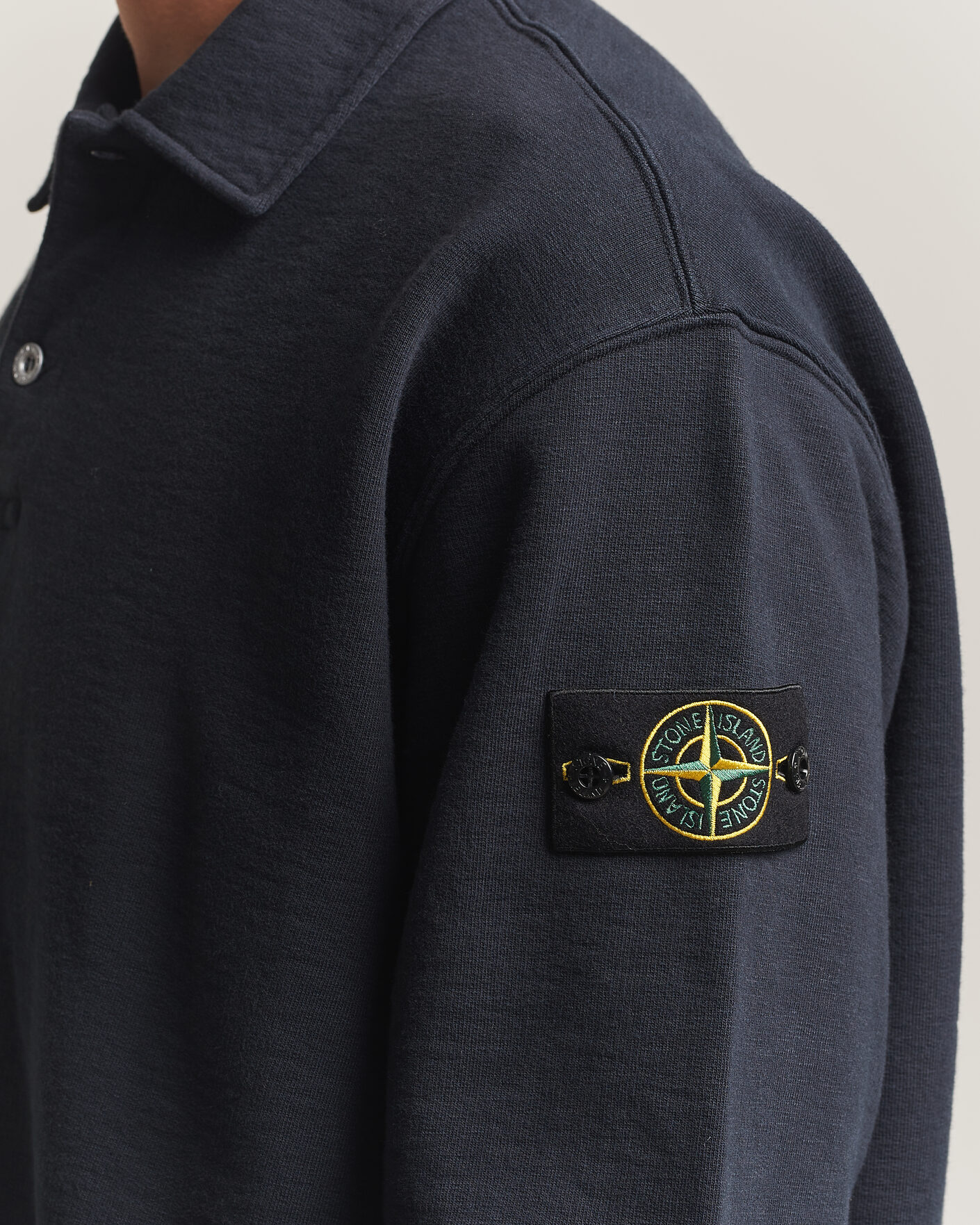Herre | Gensere | Stone Island | Tubular Cotton Fleece Polo Navy Blue