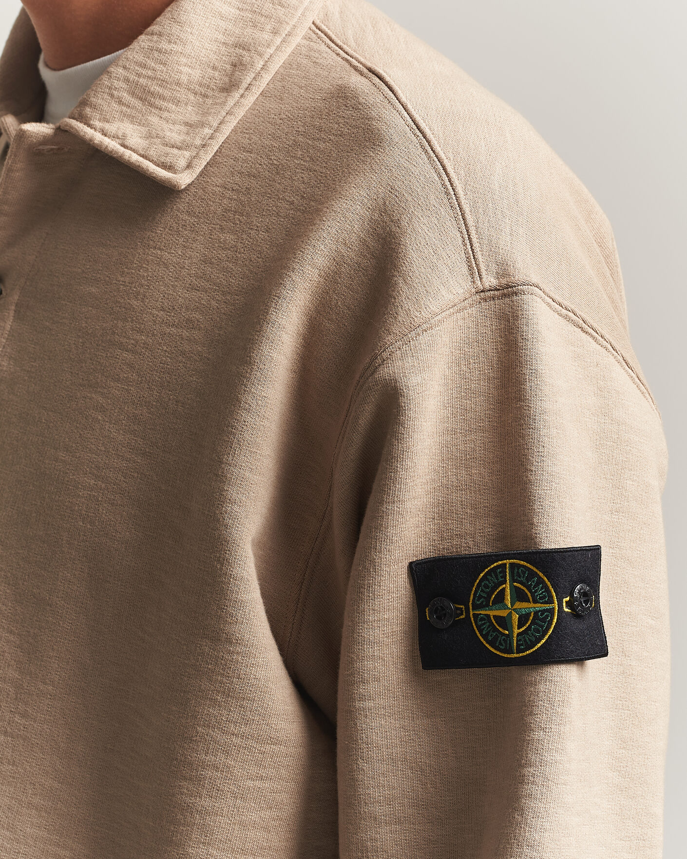 Herre | Gensere | Stone Island | Tubular Cotton Fleece Polo Biscuit