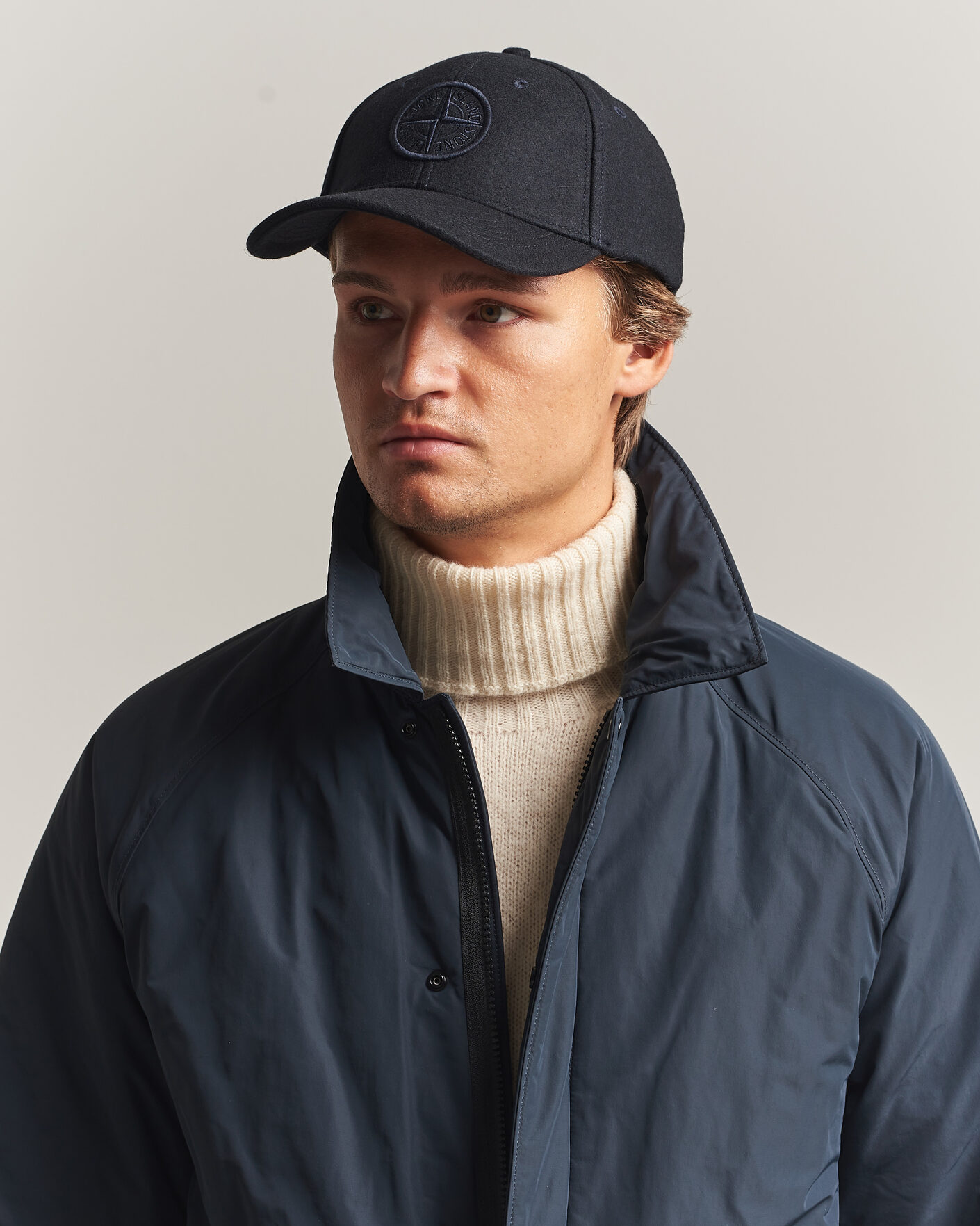 Herre | Hatter og capser | Stone Island | Wool/Nylon Flannel Cap Navy Blue