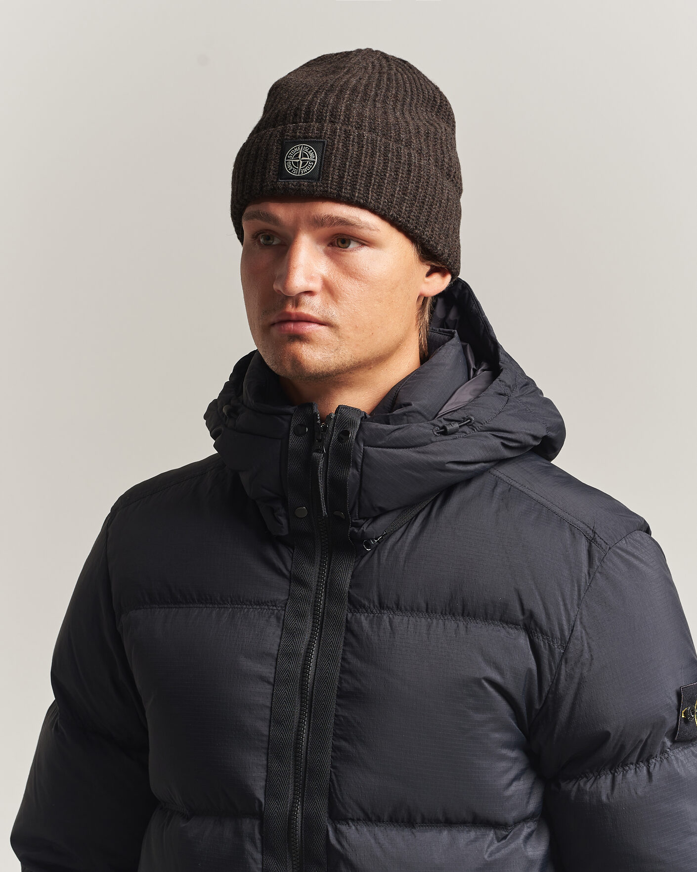 Herre | Luer | Stone Island | Geelong Wool Hat Melange Lead