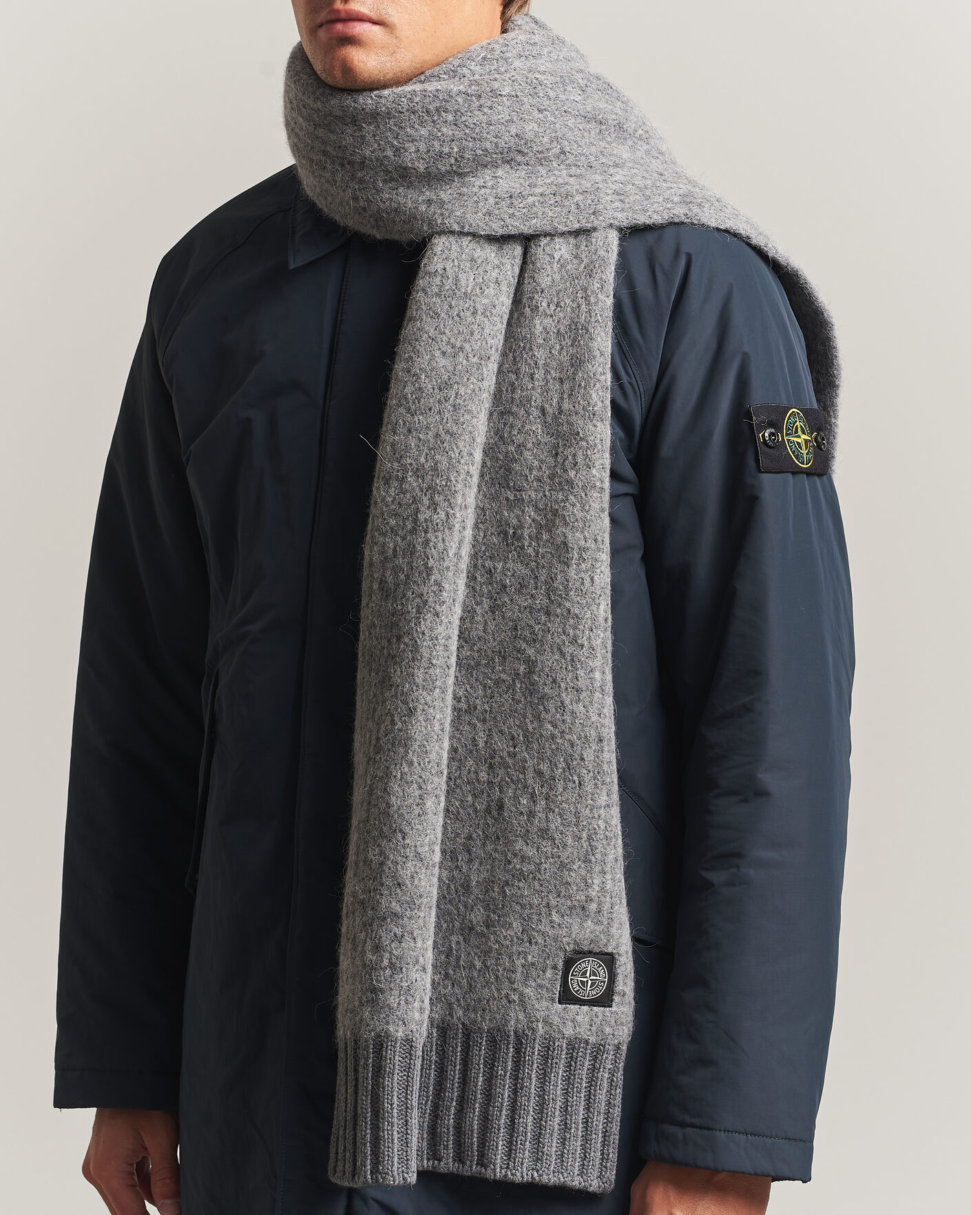 Herre | Skjerf | Stone Island | Baby Alpaca Blend Scarf Grey Melange