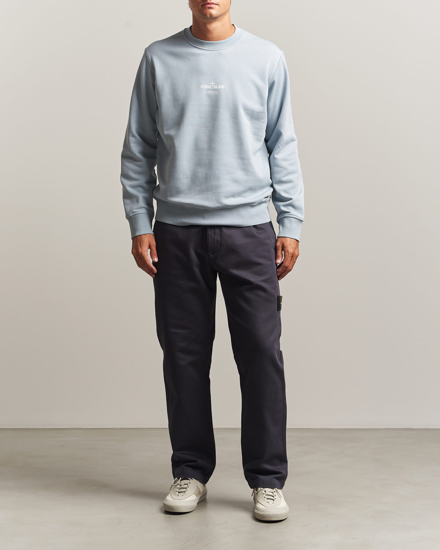 Herre | Gensere | Stone Island | Cotton Fleece Archivio Print Sweatshirt Ash Grey
