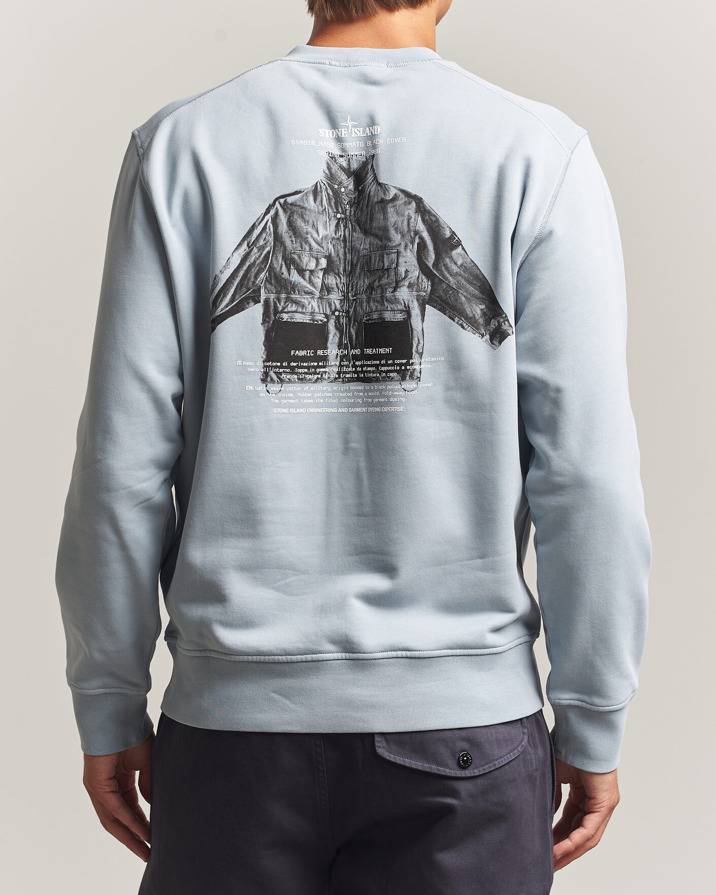 Herre | Gensere | Stone Island | Cotton Fleece Archivio Print Sweatshirt Ash Grey
