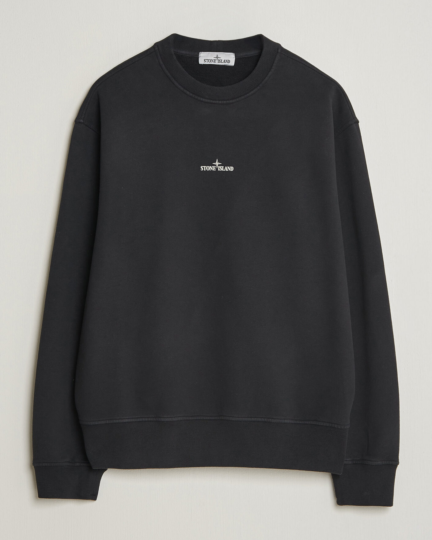 Herre | Gensere | Stone Island | Cotton Fleece Blurred Compas Print Sweatshirt Black