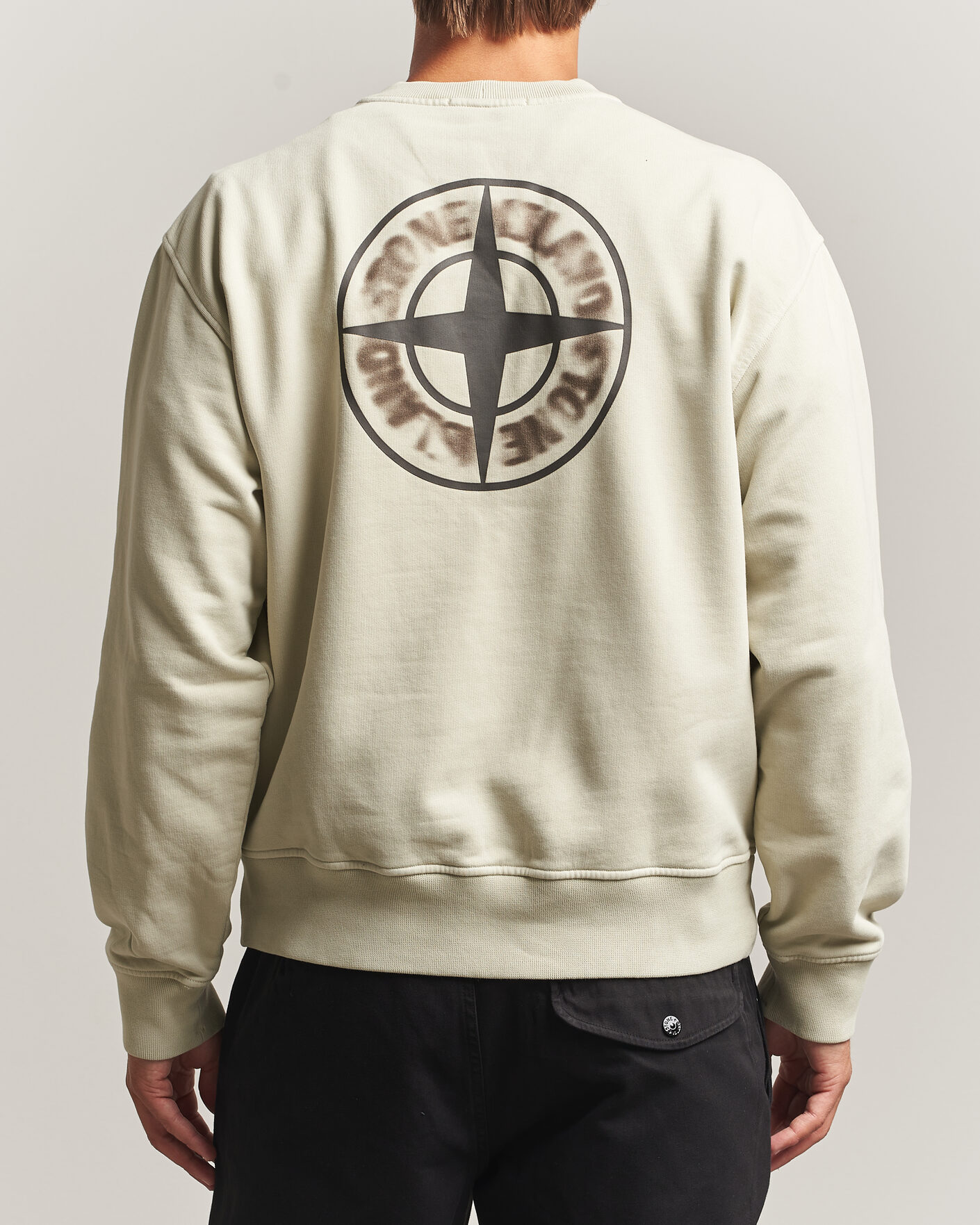 Herre | Gensere | Stone Island | Cotton Fleece Blurred Compas Print Sweatshirt Sand