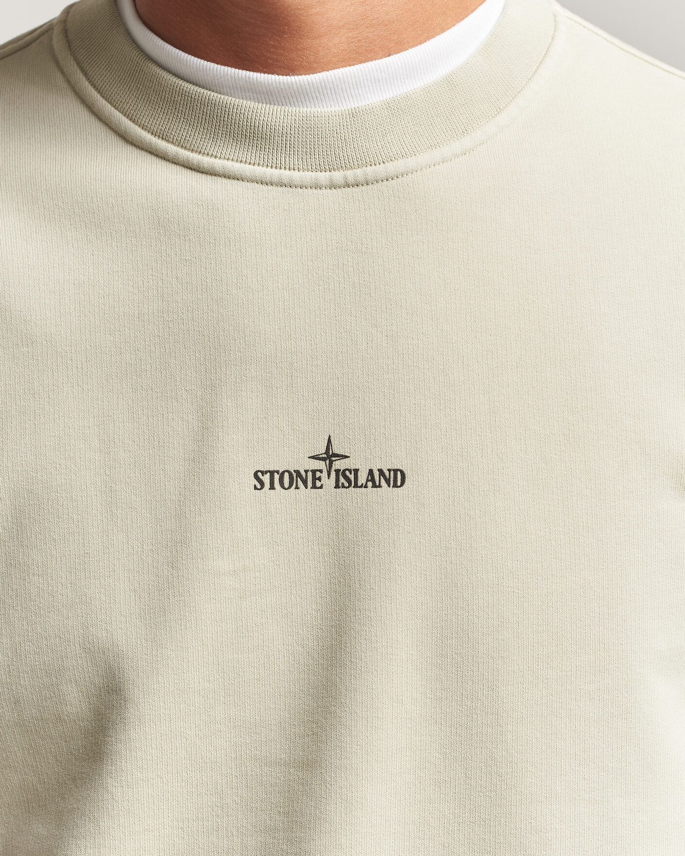 Herre | Gensere | Stone Island | Cotton Fleece Blurred Compas Print Sweatshirt Sand