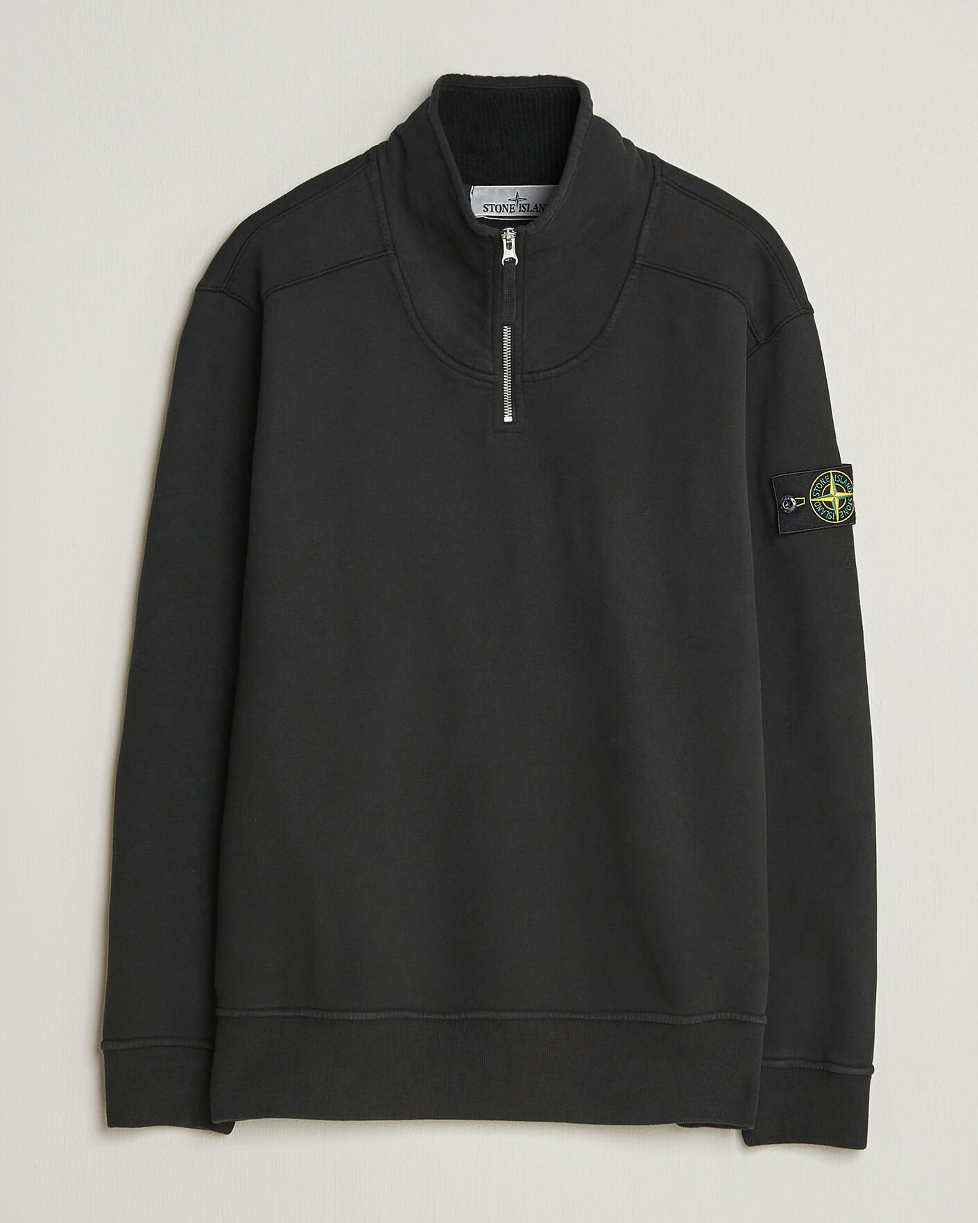 Herre | Gensere | Stone Island | Brushed Cotton Fleece Half Zip Black