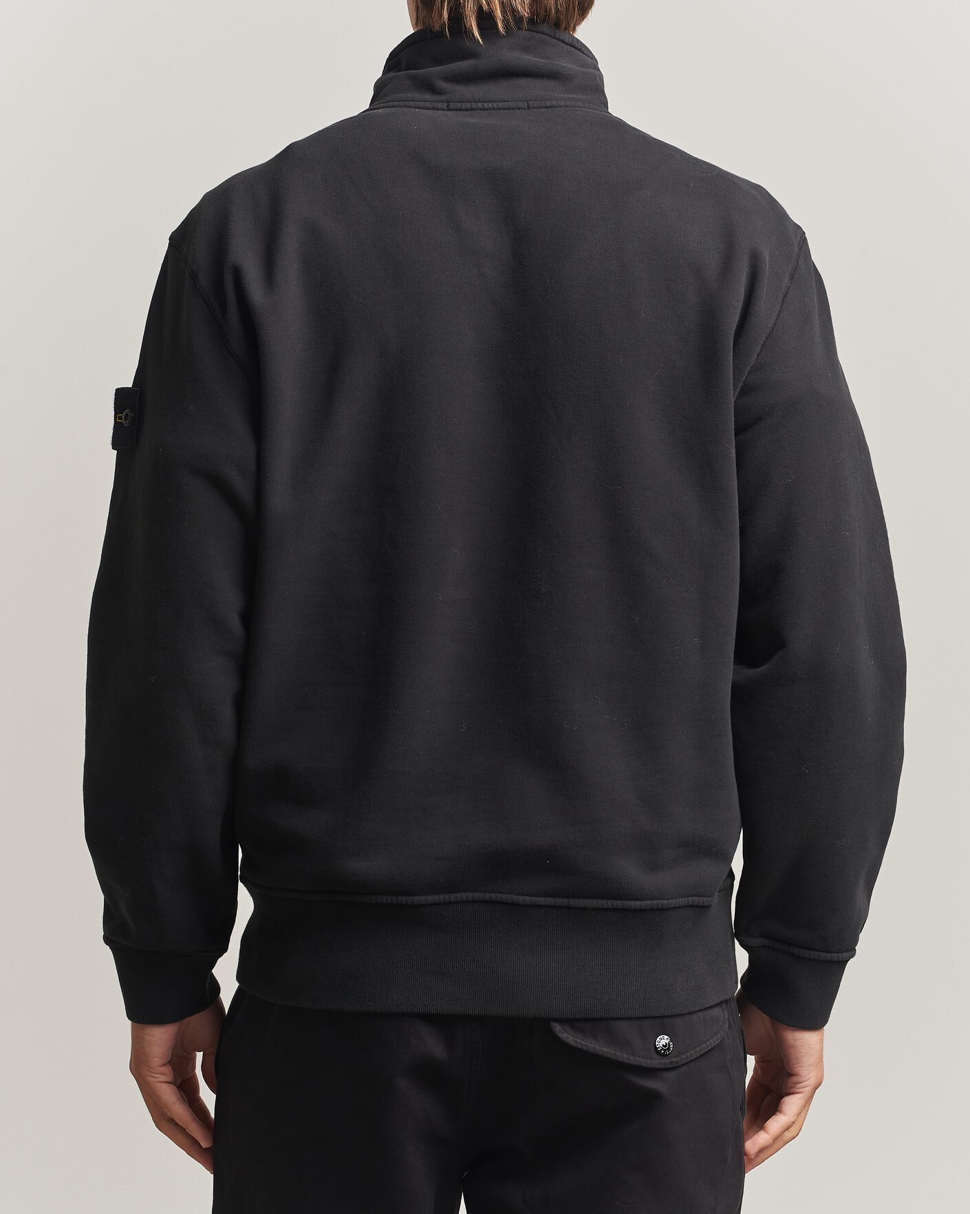 Herre | Gensere | Stone Island | Brushed Cotton Fleece Half Zip Black