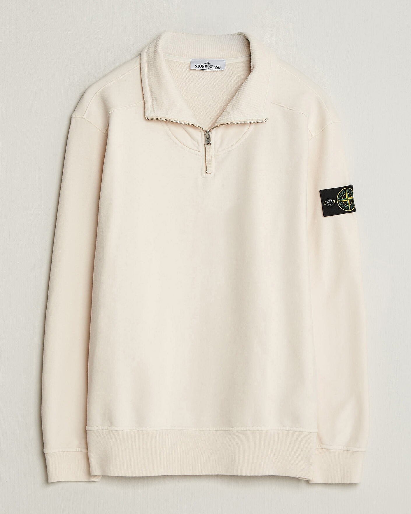 Herre | Gensere | Stone Island | Brushed Cotton Fleece Half Zip Ivory