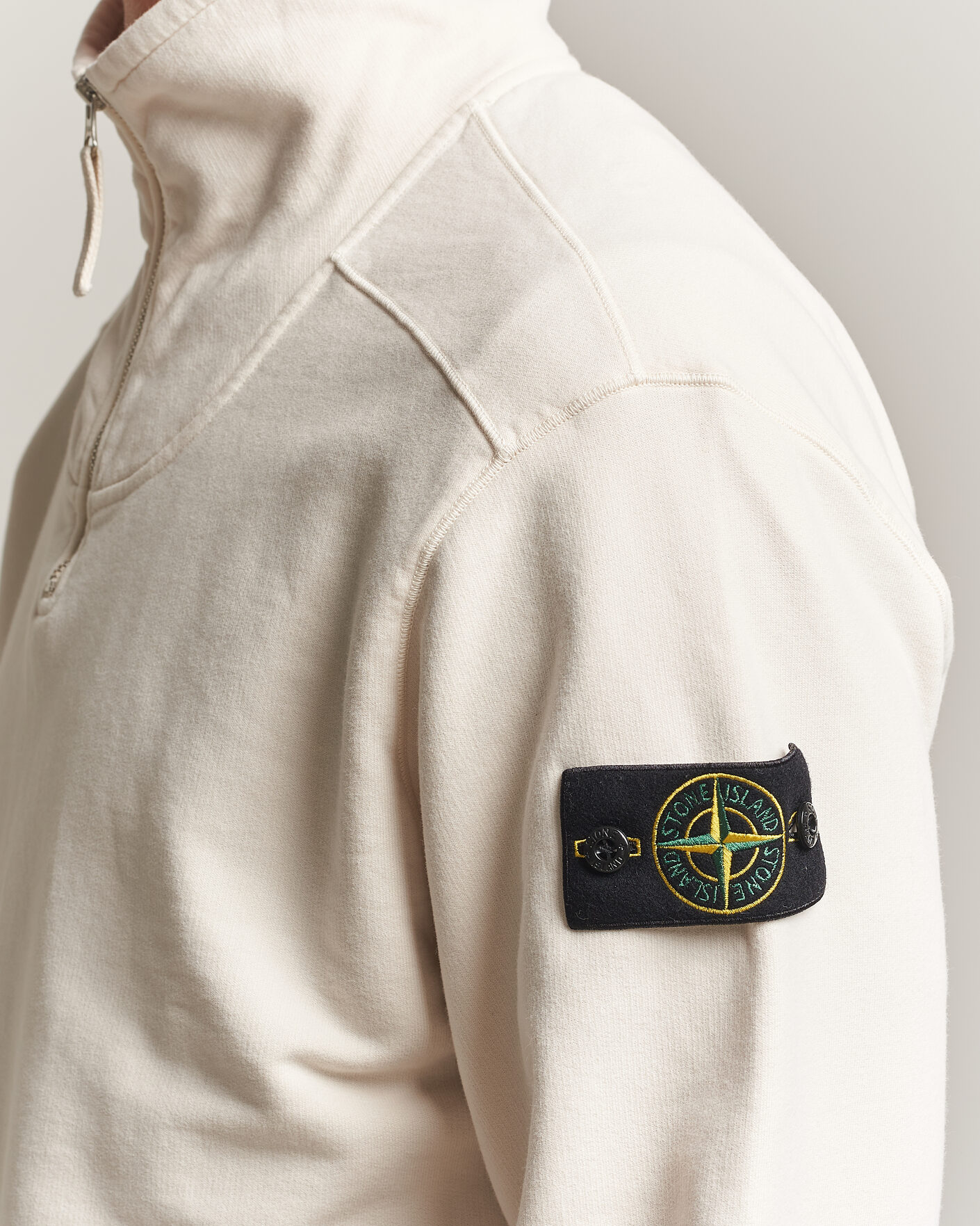 Herre | Gensere | Stone Island | Brushed Cotton Fleece Half Zip Ivory