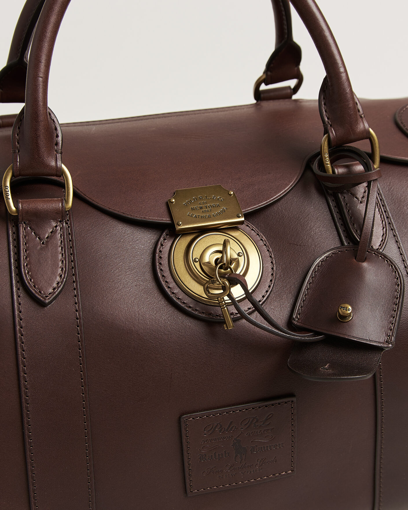 Herre | Vesker | Polo Ralph Lauren | Leather Duffle Bag Burnished Brown