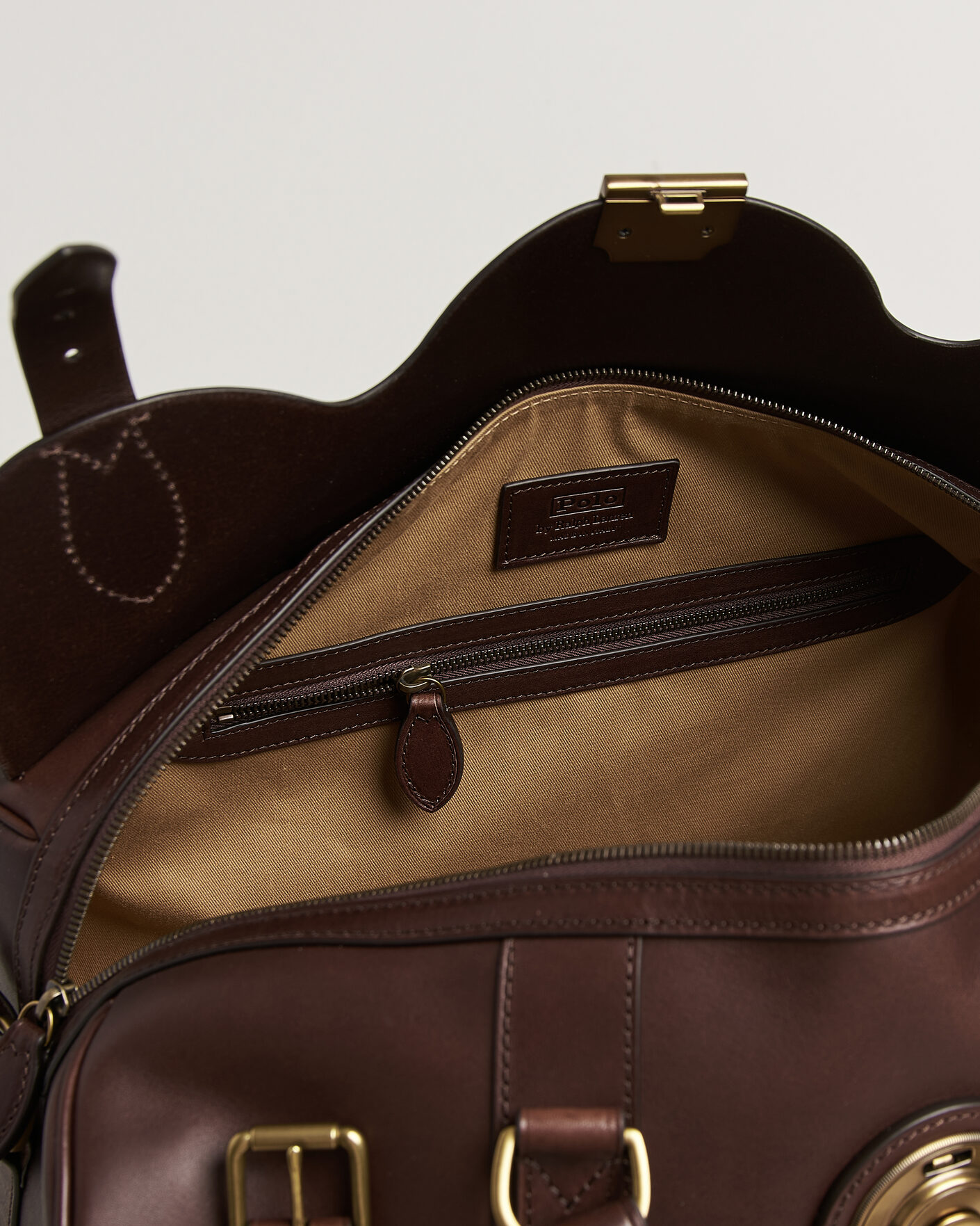 Herre | Vesker | Polo Ralph Lauren | Leather Duffle Bag Burnished Brown