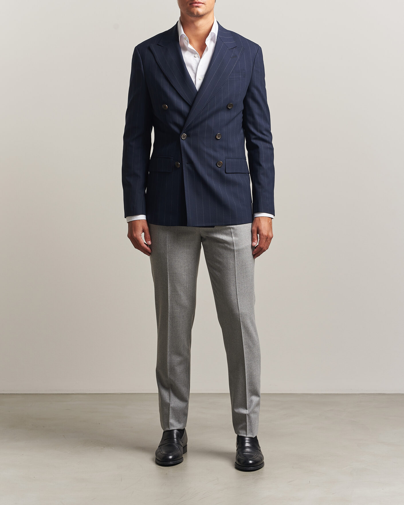 Herre | Dressjakker | Polo Ralph Lauren | Double Breasted Rope Stripe Sportcoat Navy/Grey