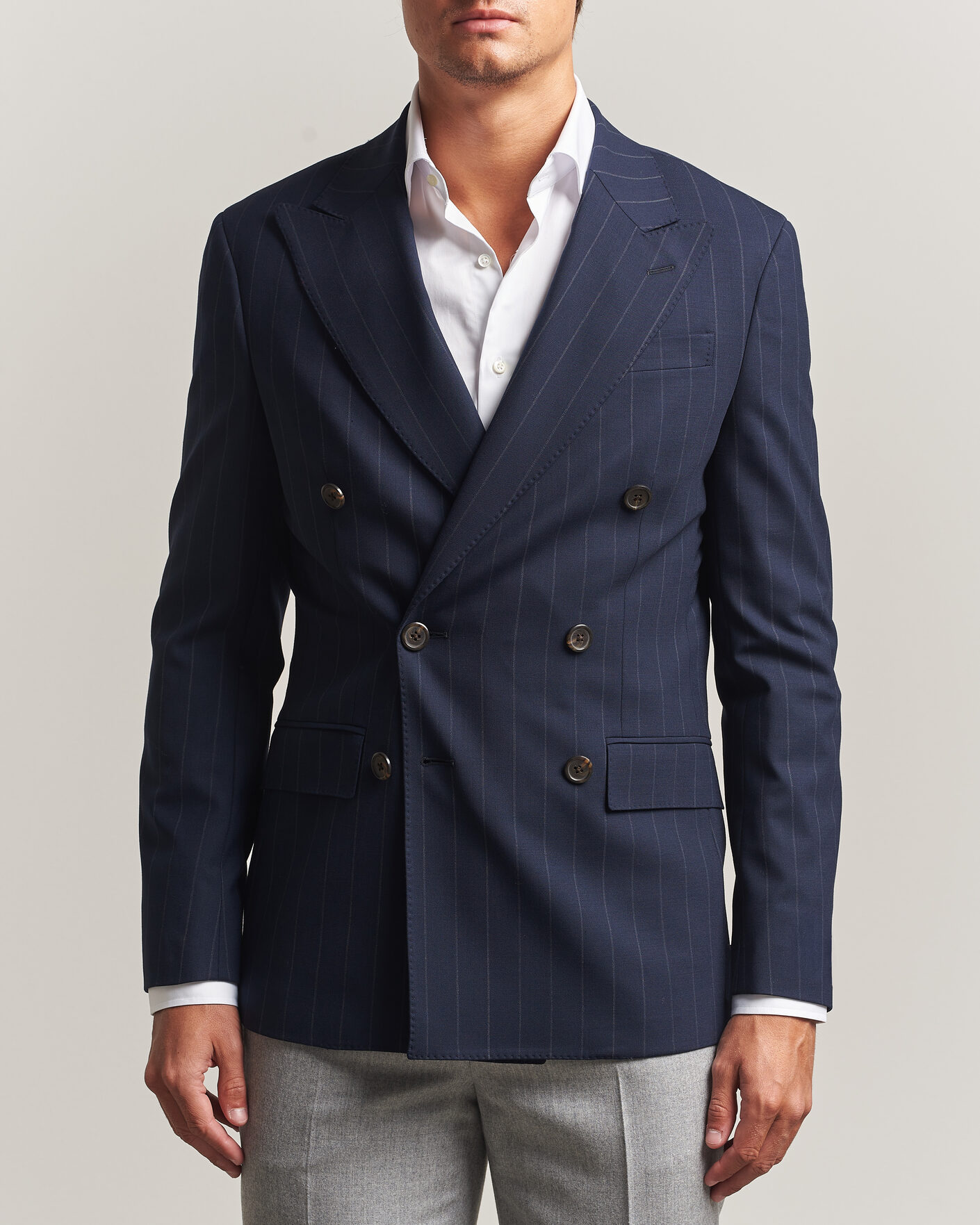Herre | Dressjakker | Polo Ralph Lauren | Double Breasted Rope Stripe Sportcoat Navy/Grey