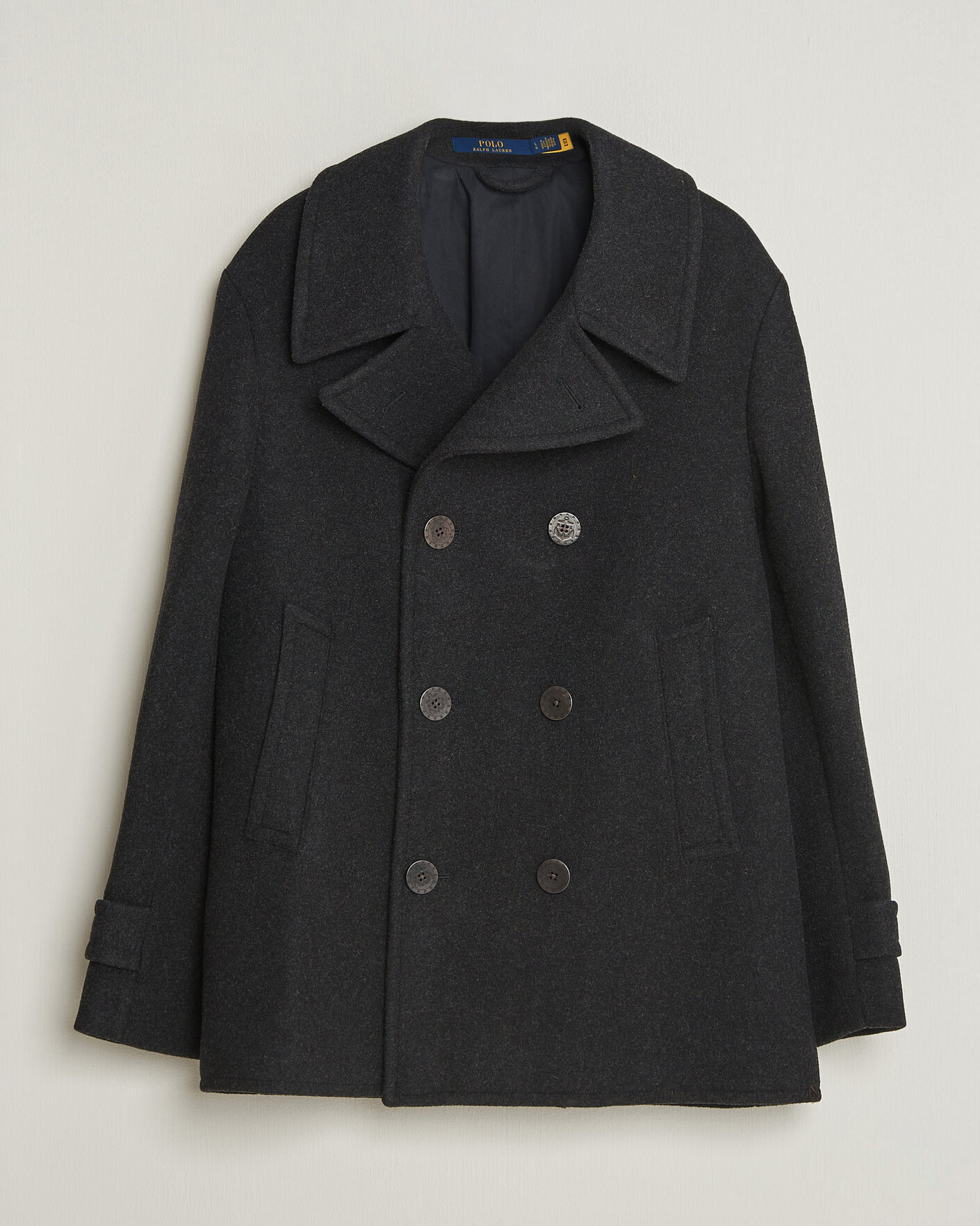 Herre | Jakker | Polo Ralph Lauren | Lightweight Melton Peacoat Charcoal