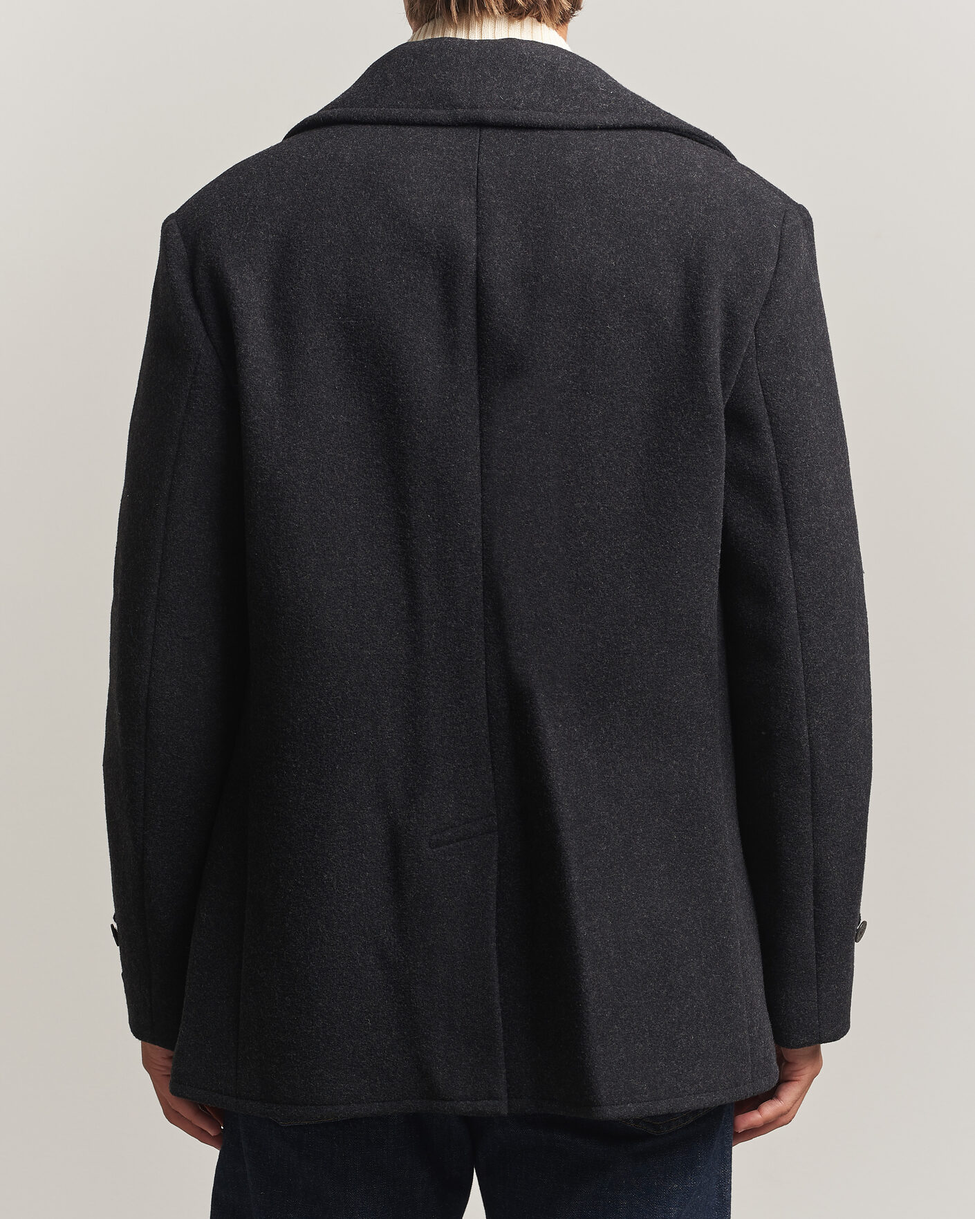 Herre | Jakker | Polo Ralph Lauren | Lightweight Melton Peacoat Charcoal