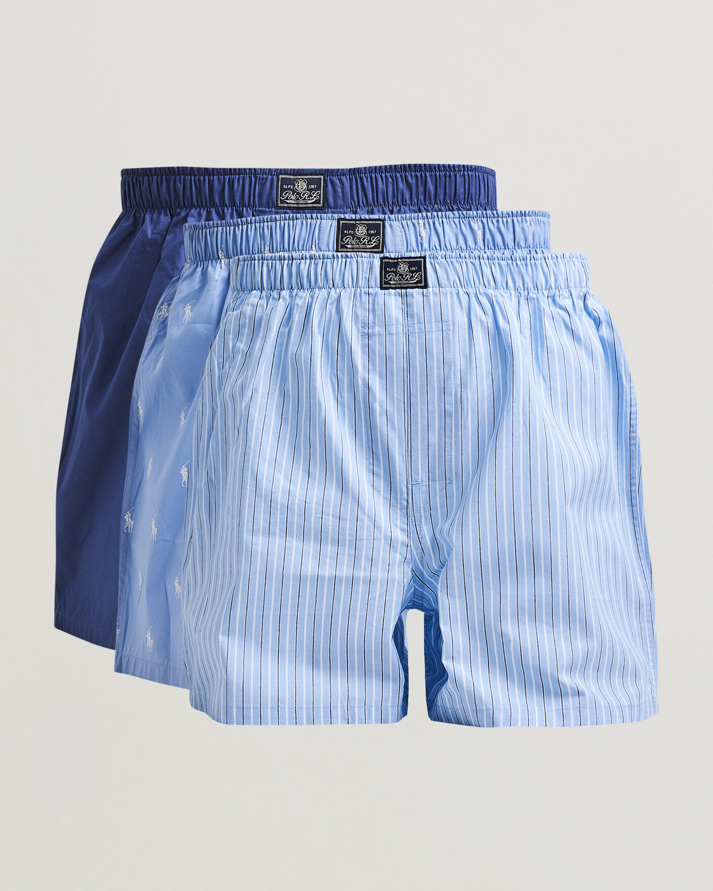 Herre | Undertøy | Polo Ralph Lauren | 3-Pack Woven Boxer Blue/White