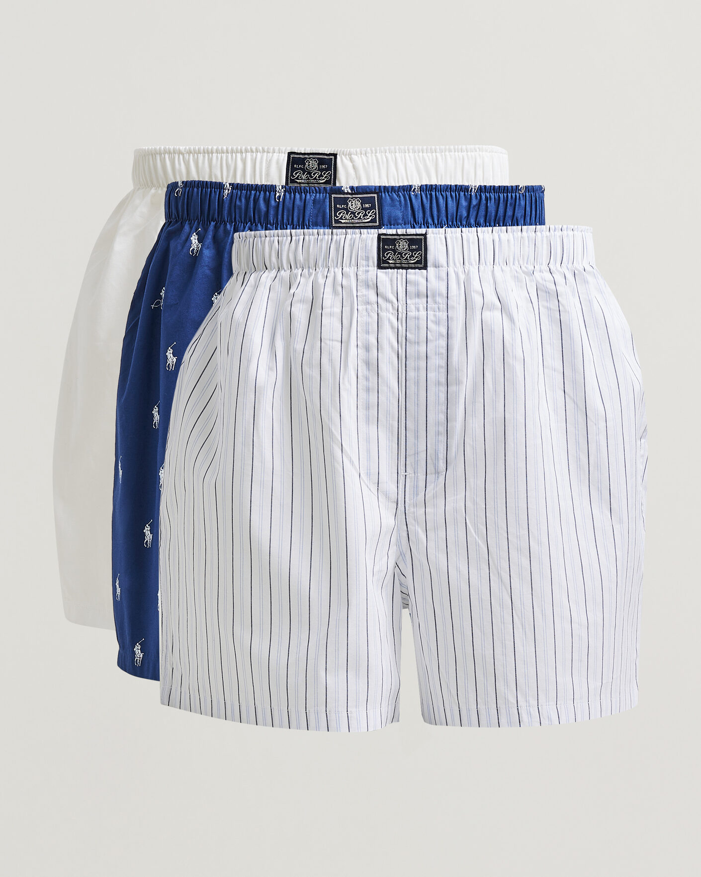 Herre | Undertøy | Polo Ralph Lauren | 3-Pack Woven Boxer Blue/White