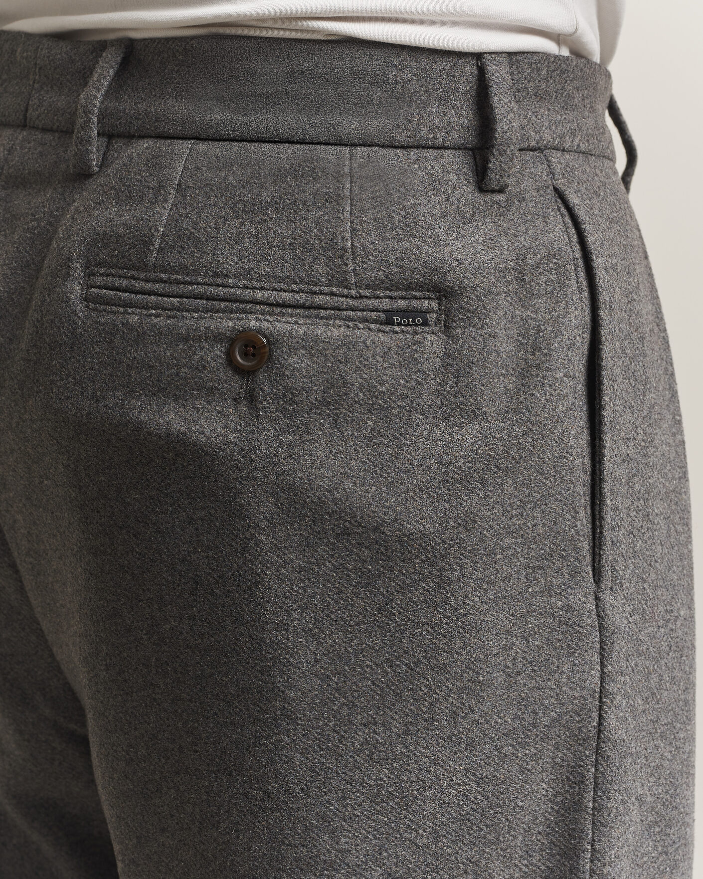 Herre | Bukser | Polo Ralph Lauren | Flanell Blend Straight Fit Pants Medium Grey
