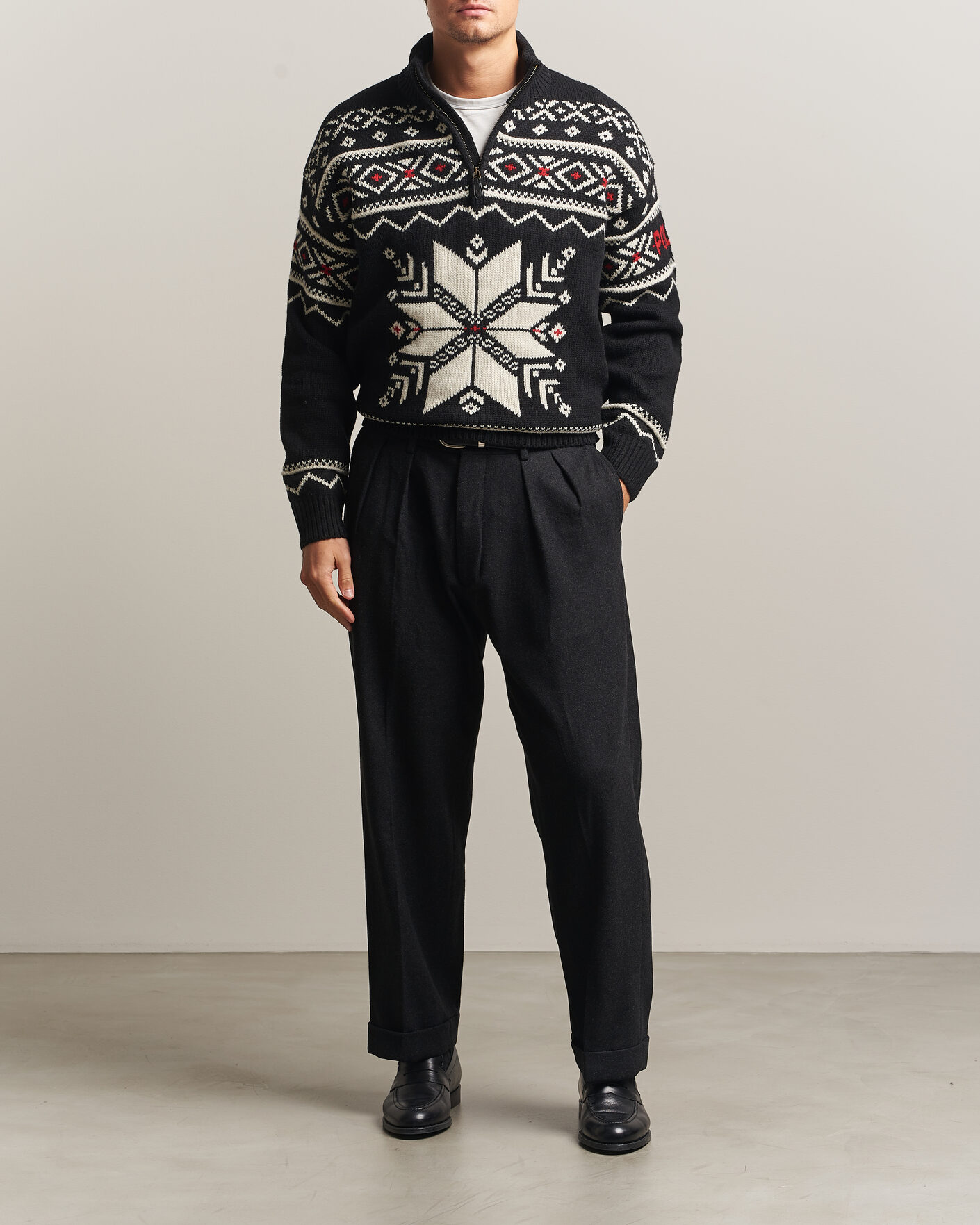 Herre | Bukser | Polo Ralph Lauren | Flanell Blend Straight Fit Pants Dark Grey