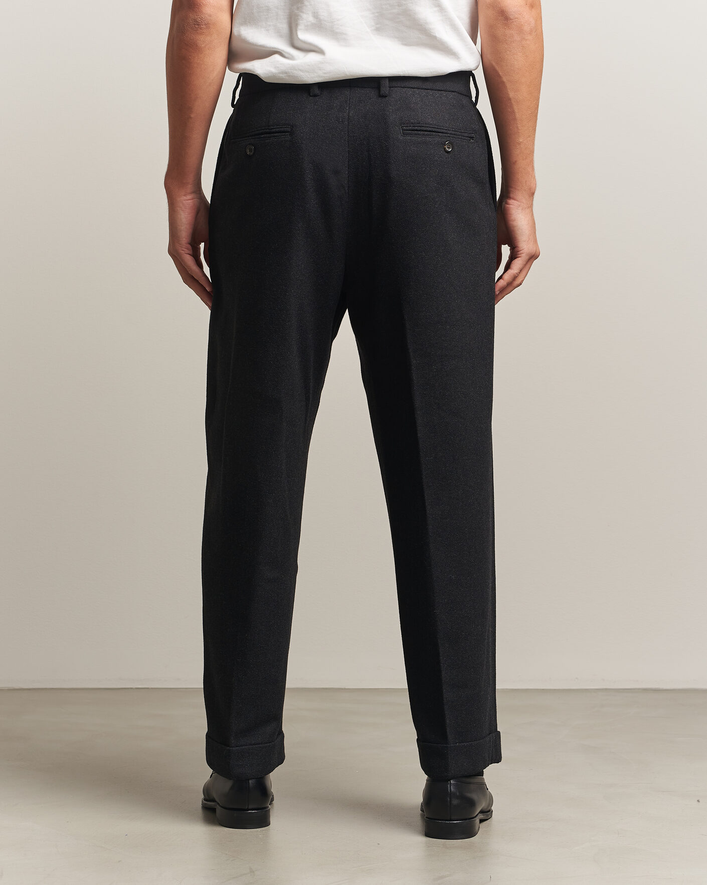 Herre | Bukser | Polo Ralph Lauren | Flanell Blend Straight Fit Pants Dark Grey