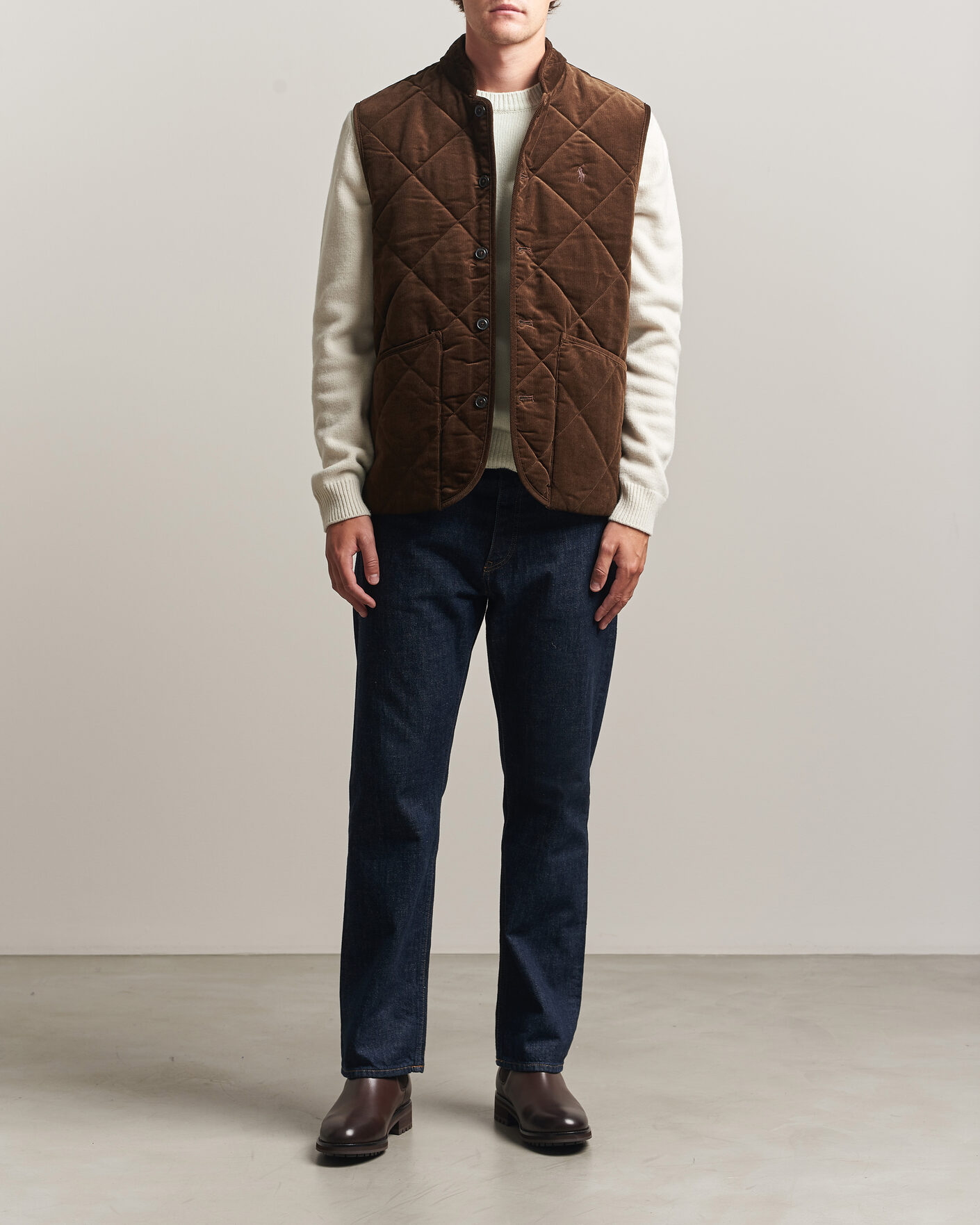 Herre | Vester | Polo Ralph Lauren | Quilted Corduroy Vest Cooper Brown