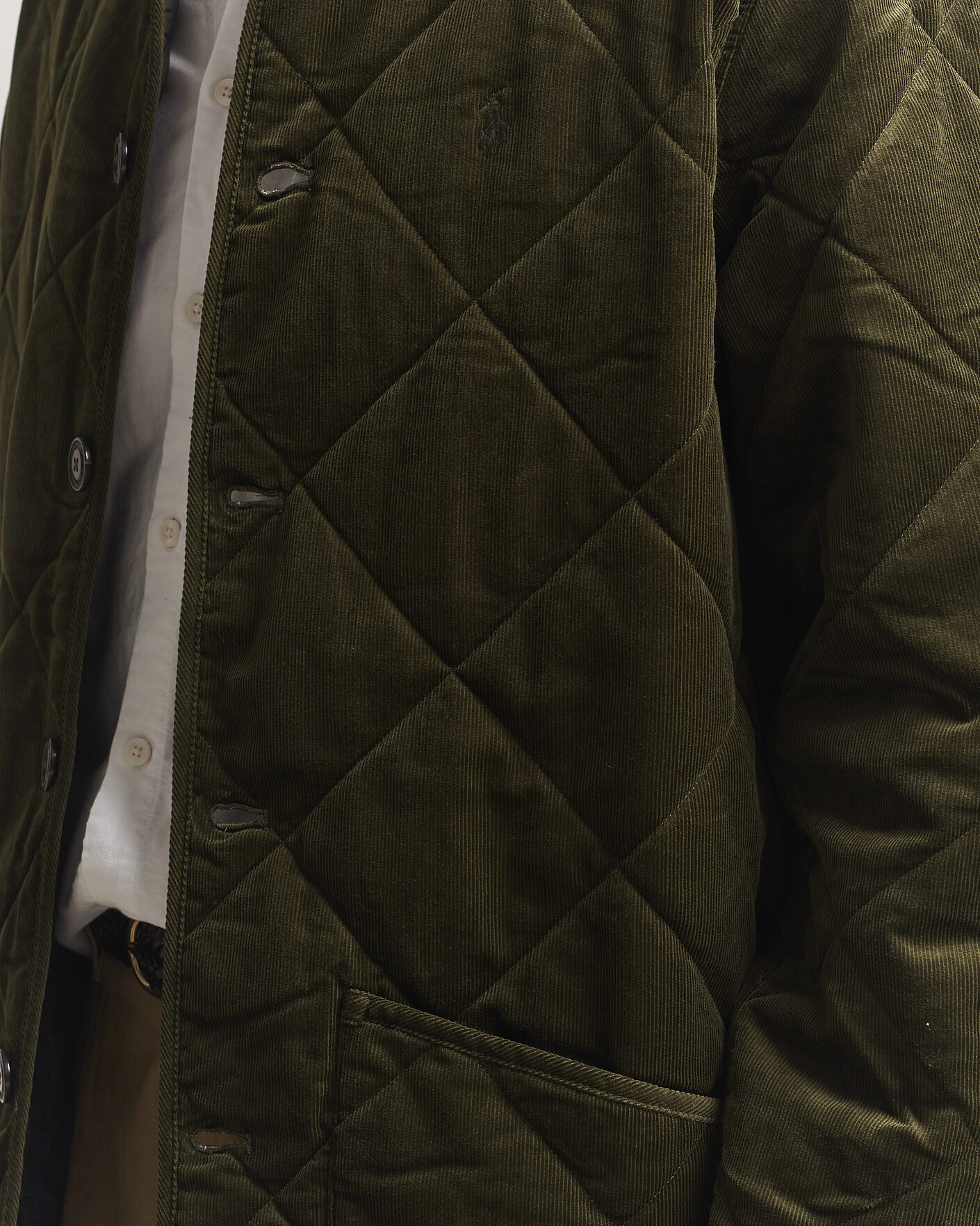 Herre | Jakker | Polo Ralph Lauren | Quilted Corduroy Car Coat Company Olive
