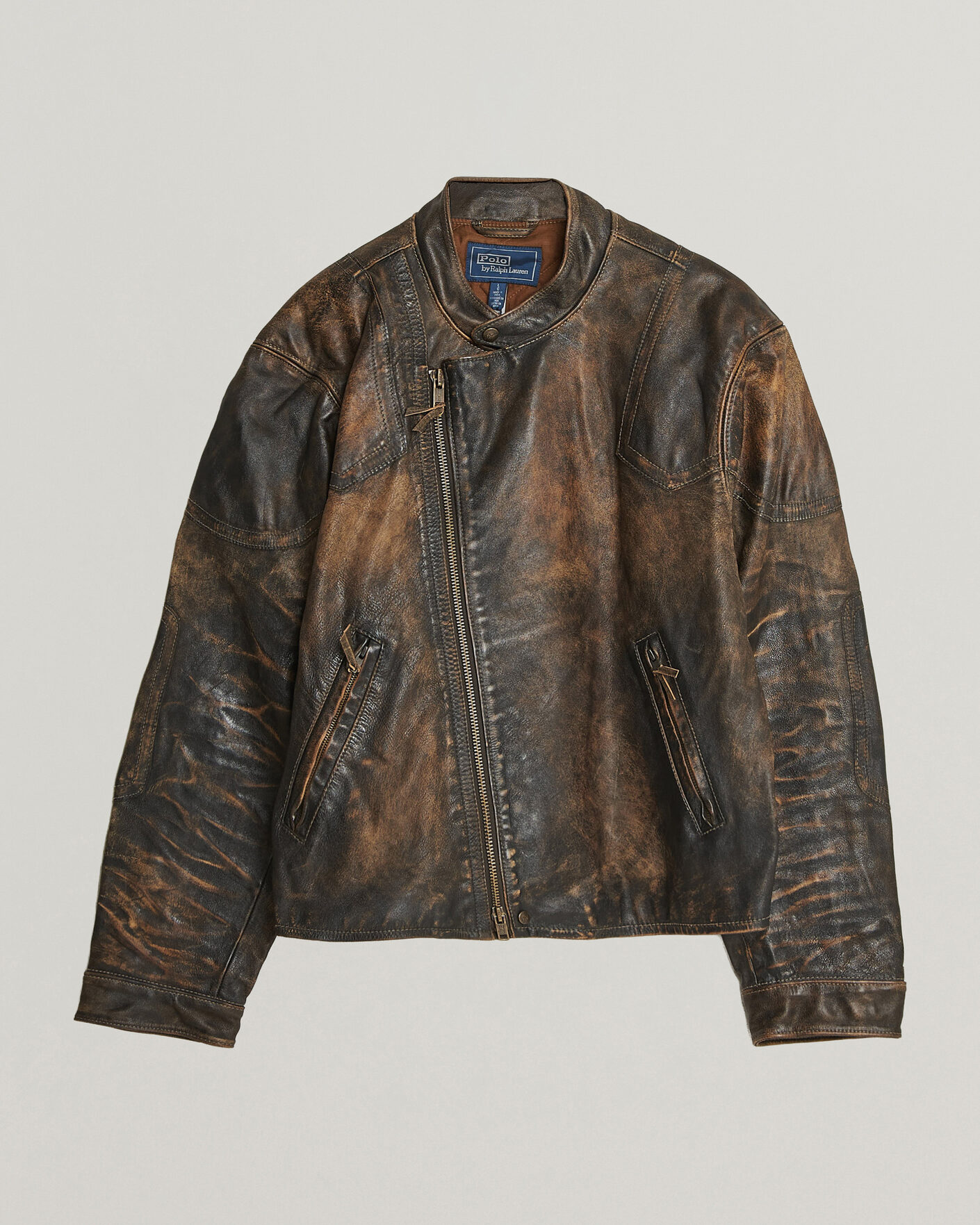 Herre | Jakker | Polo Ralph Lauren | Leather Bomber Jacket Brown/Black Amber