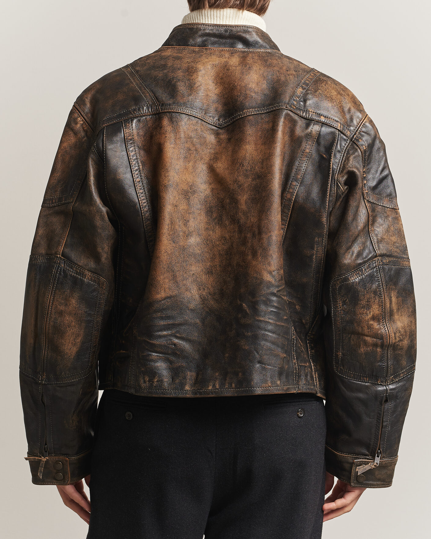 Herre | Jakker | Polo Ralph Lauren | Leather Bomber Jacket Brown/Black Amber