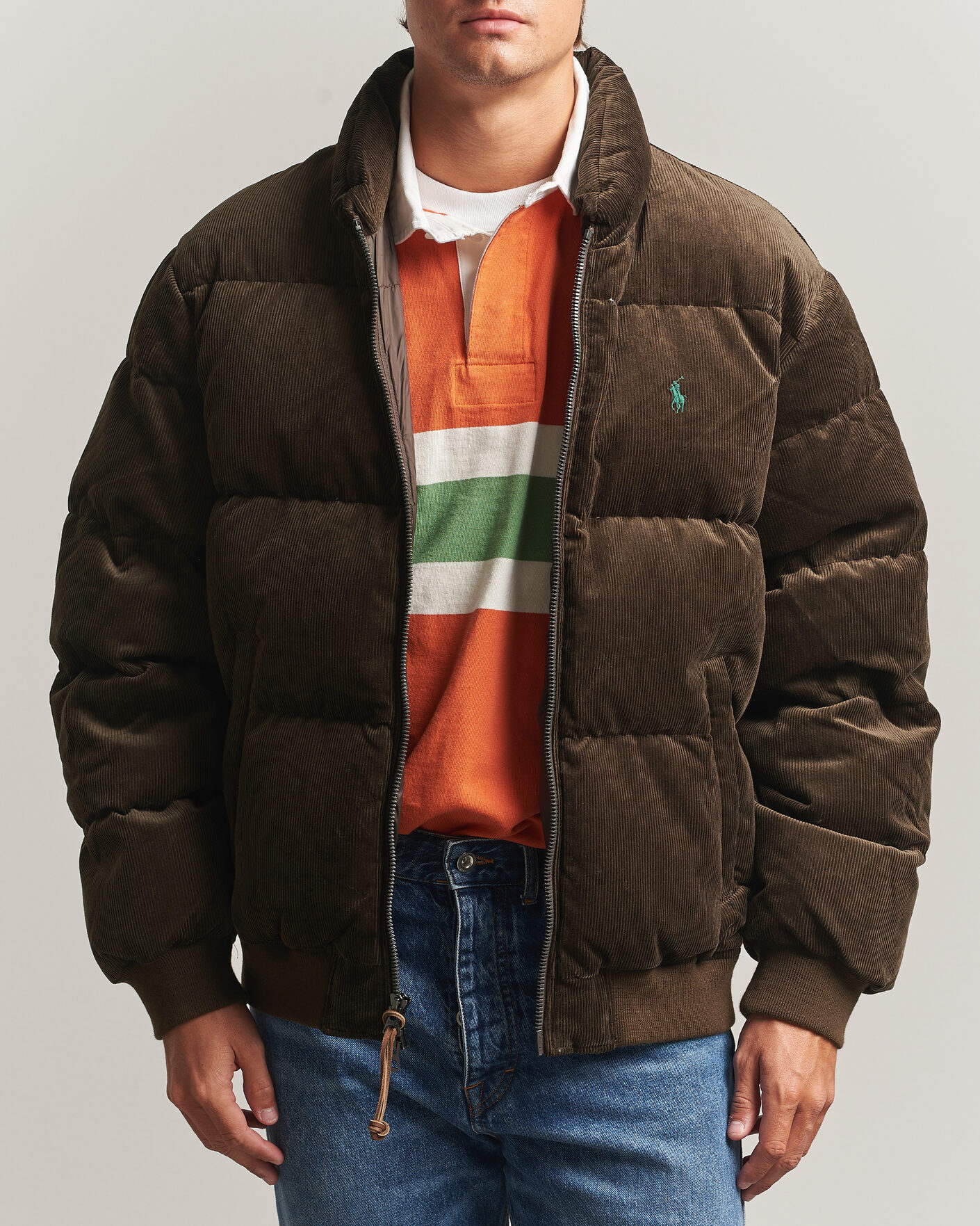 Herre | Jakker | Polo Ralph Lauren | Corduroy Puffer Jacket Dark Beech