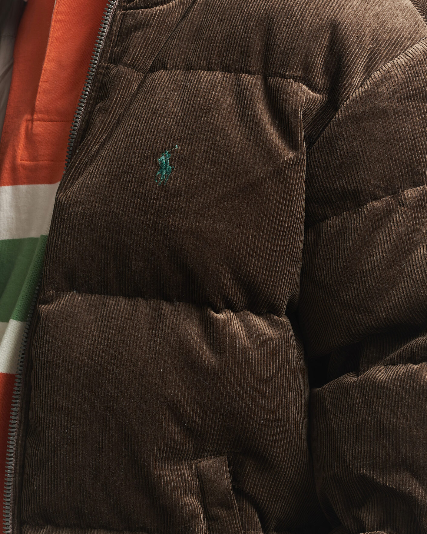 Herre | Jakker | Polo Ralph Lauren | Corduroy Puffer Jacket Dark Beech