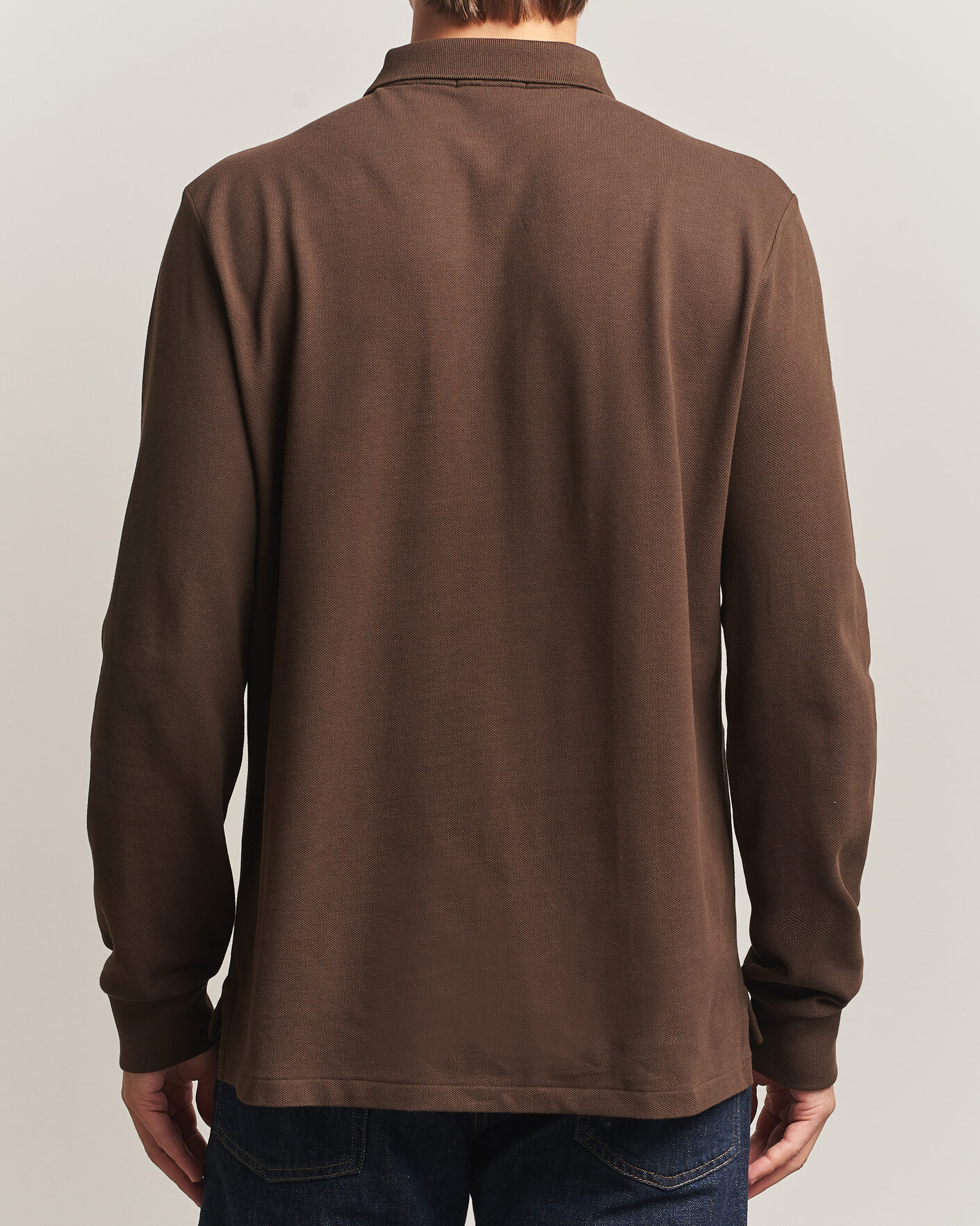 Herre | Pikéer | Polo Ralph Lauren | Custom Slim Fit Long Sleeve Polo Nutmeg Brown