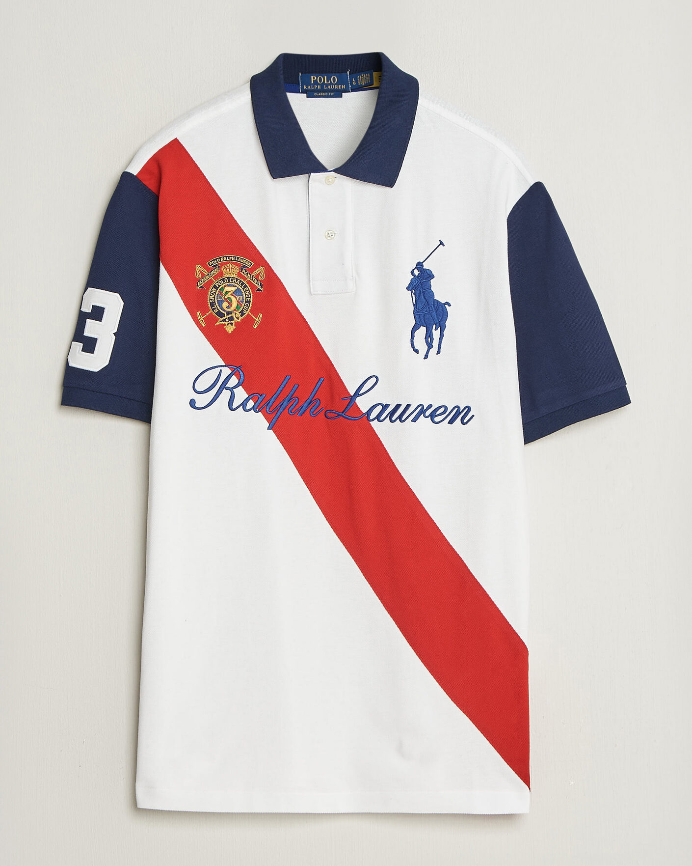 Herre | Pikéer | Polo Ralph Lauren | Classic Fit Diagonal Stripe Polo White