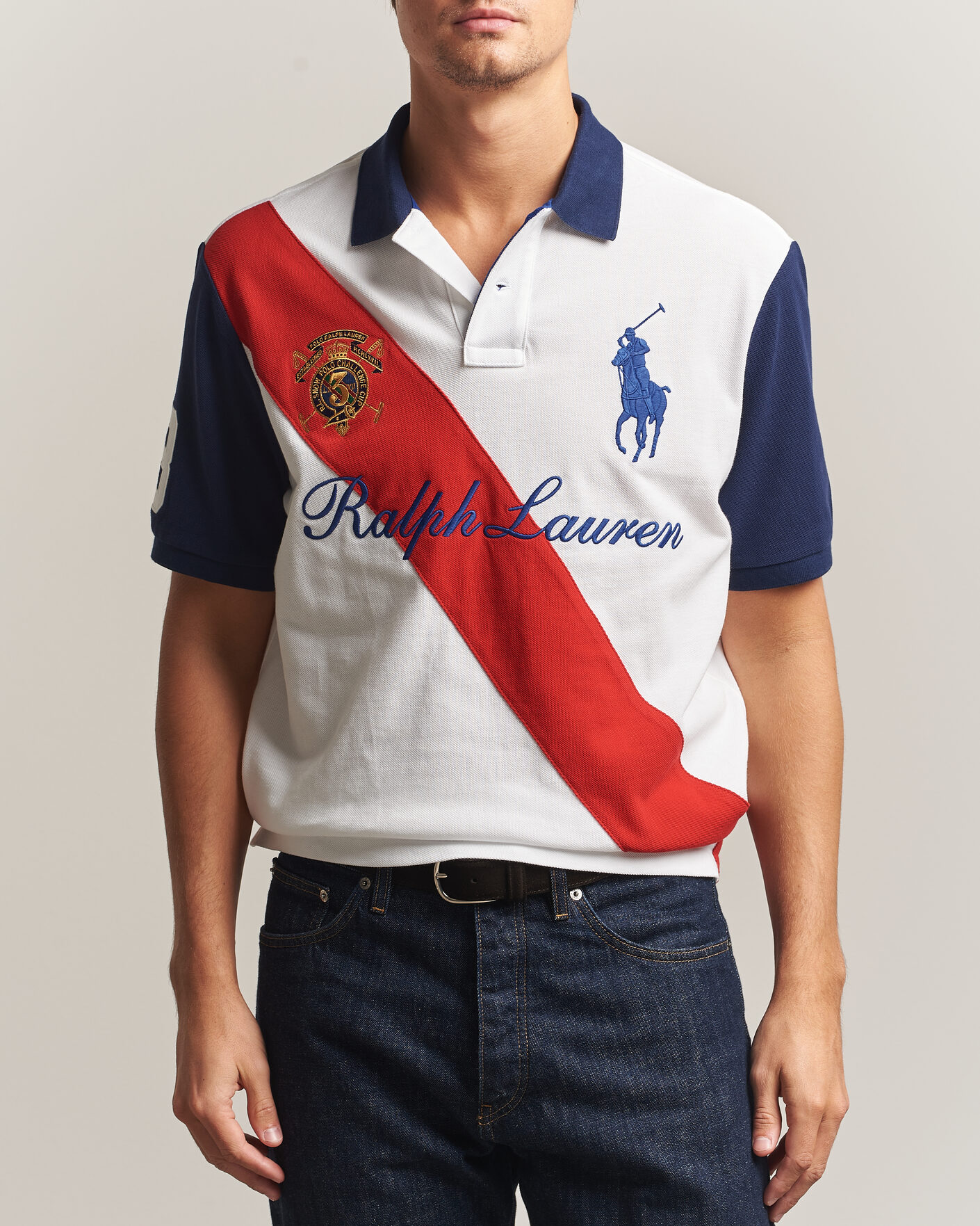 Herre | Pikéer | Polo Ralph Lauren | Classic Fit Diagonal Stripe Polo White
