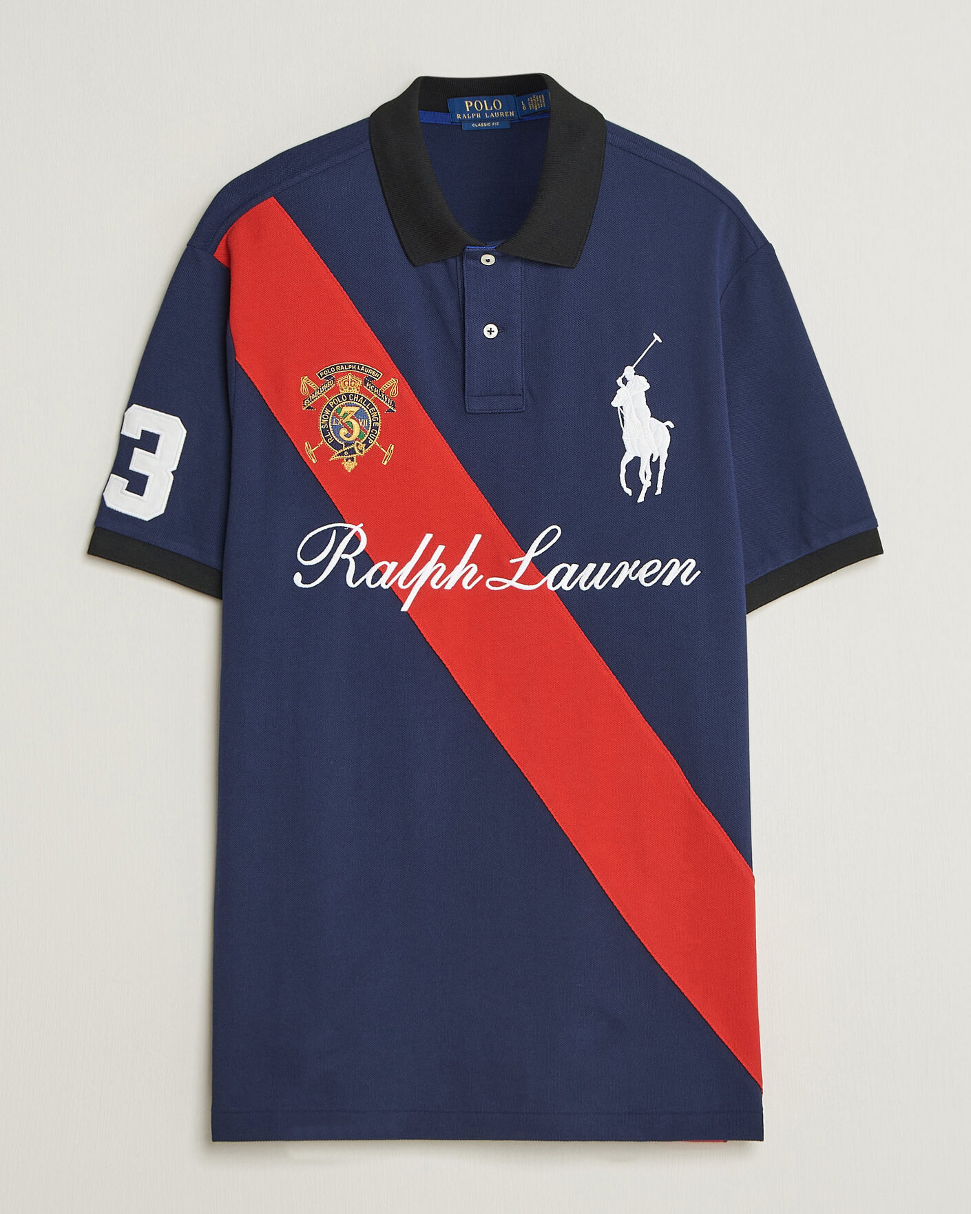 Herre | Pikéer | Polo Ralph Lauren | Classic Fit Diagonal Stripe Polo Newport Navy