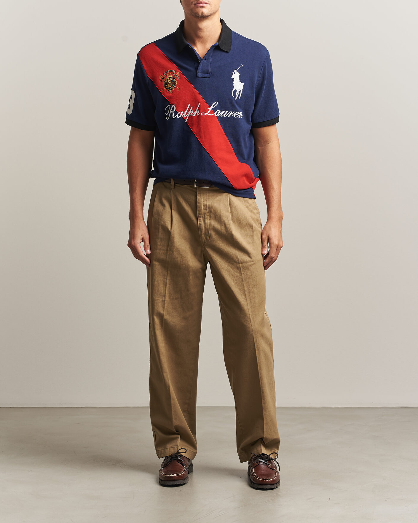 Herre | Pikéer | Polo Ralph Lauren | Classic Fit Diagonal Stripe Polo Newport Navy